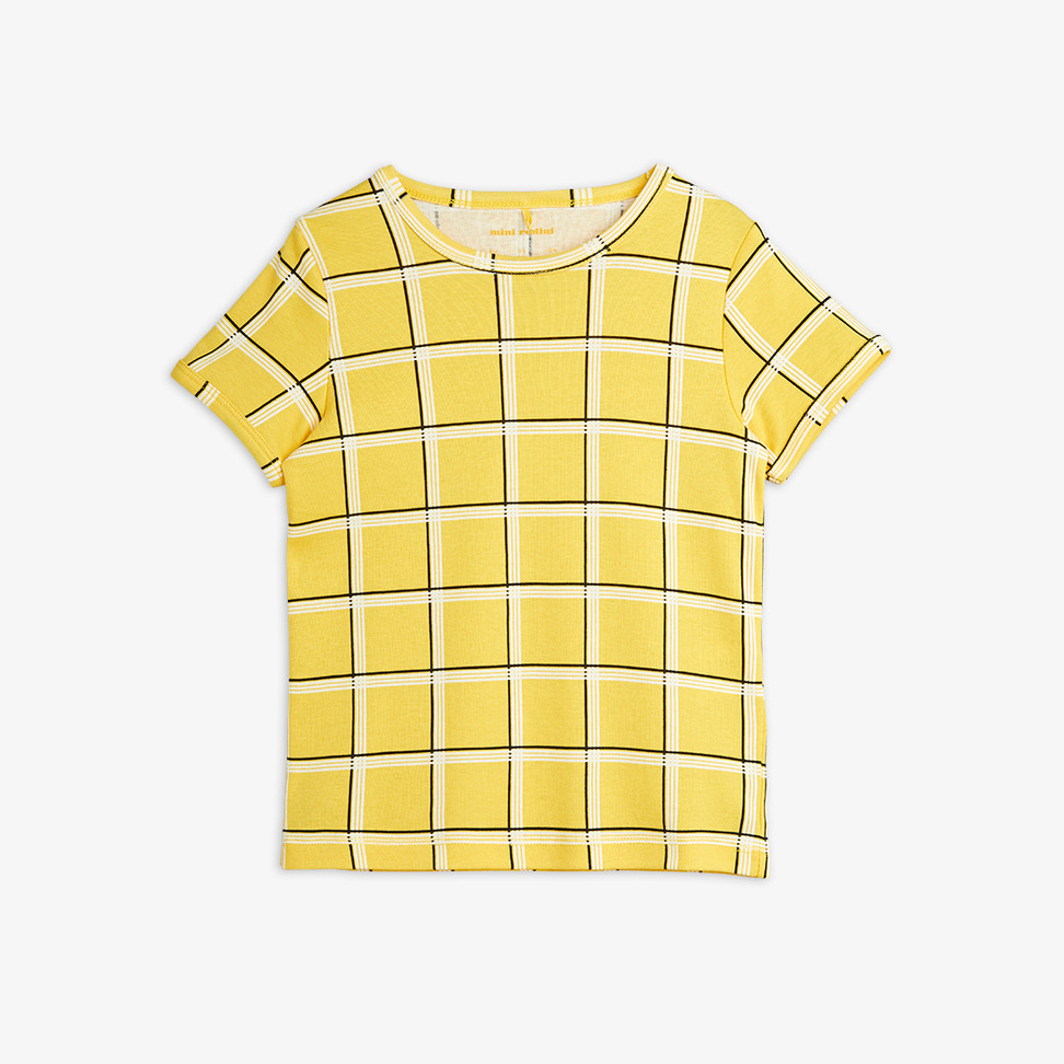 Check Kids T-shirt Yellow | Mini Rodini