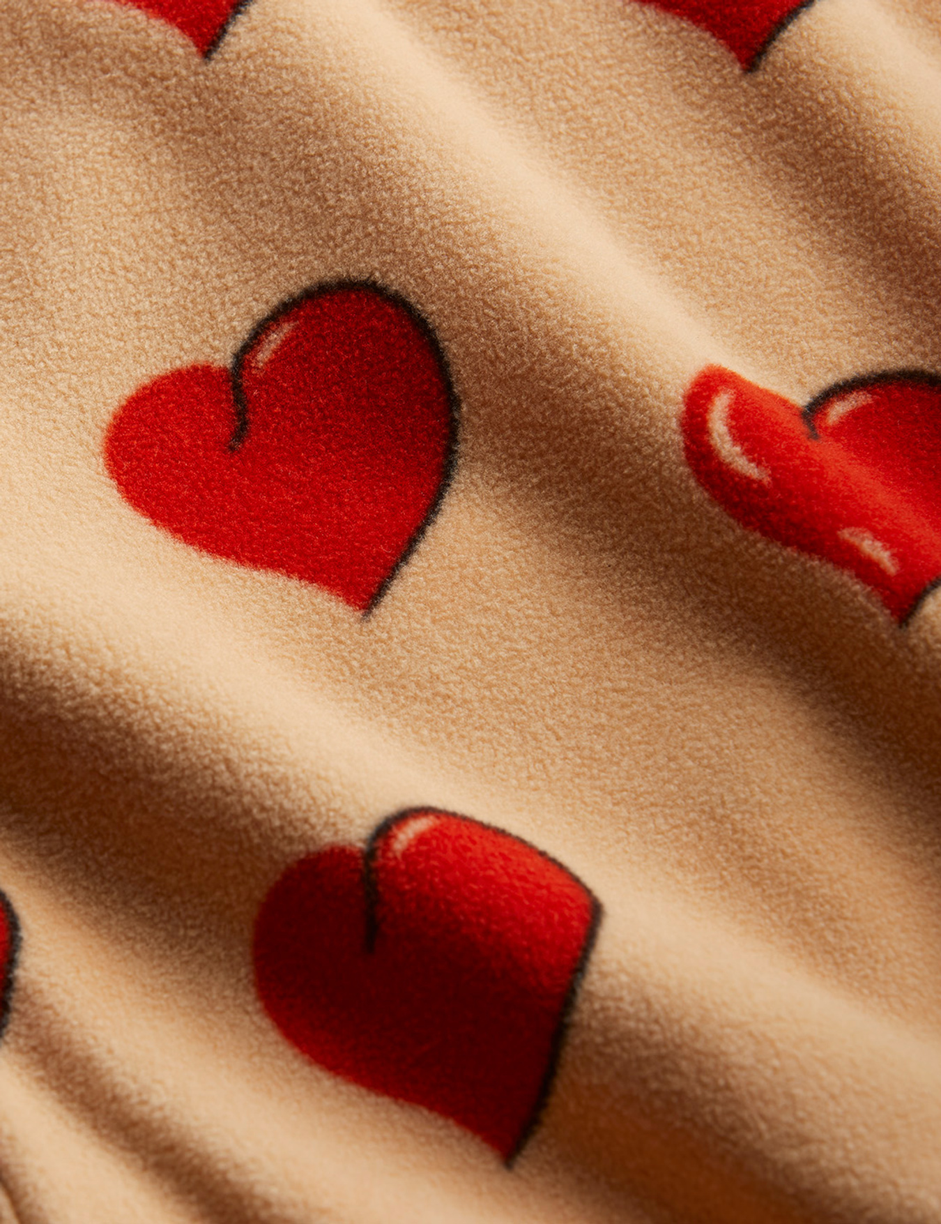 Hearts Fleece Jacket Beige | Mini Rodini