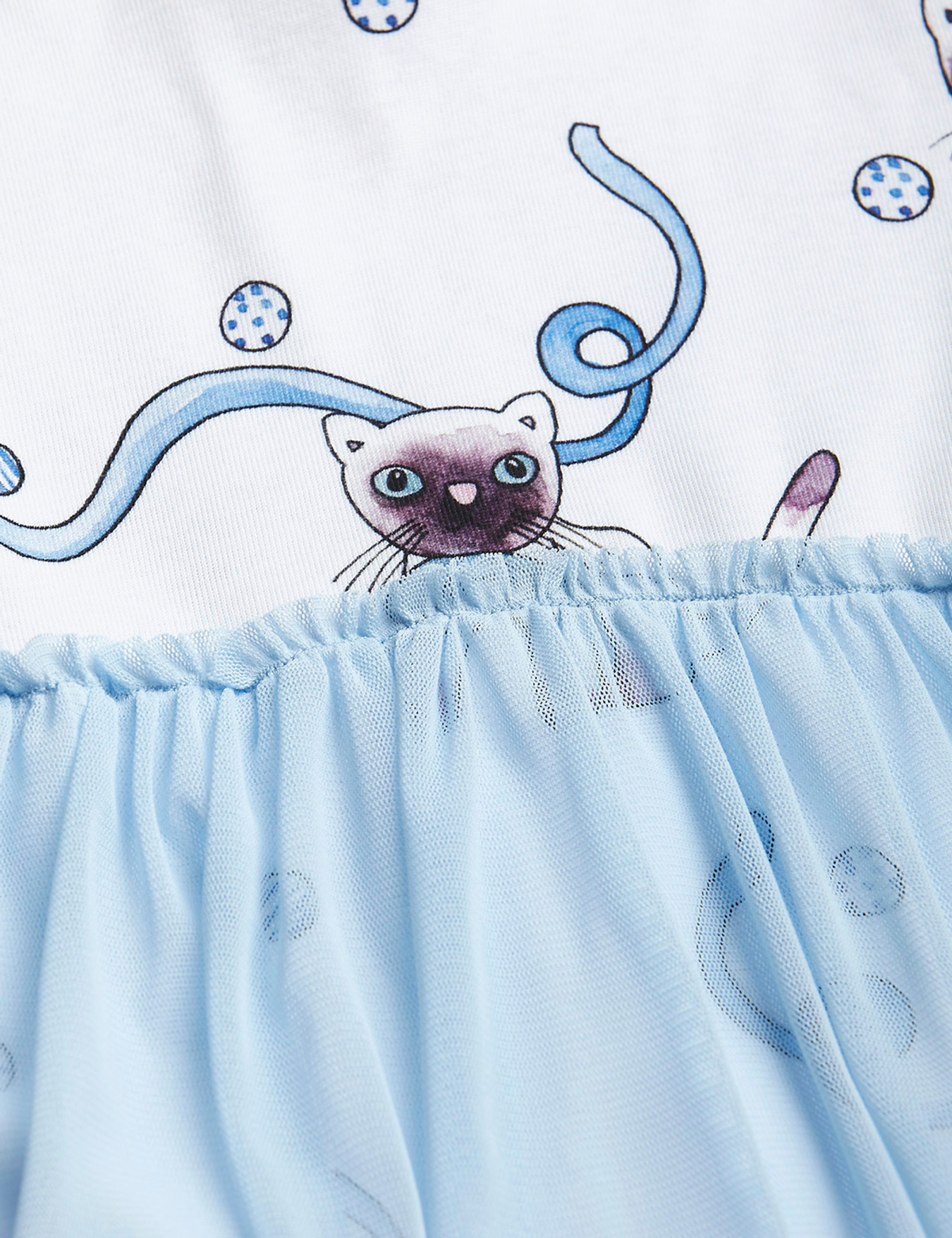 mini rodini CAT SP LS DRESS White 猫ワンピース fit=scale-down,w=1200