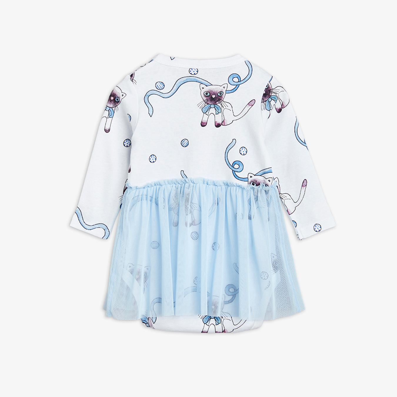mini rodini CAT SP LS DRESS White 猫ワンピース 11786_301238da44-2375011528-4-