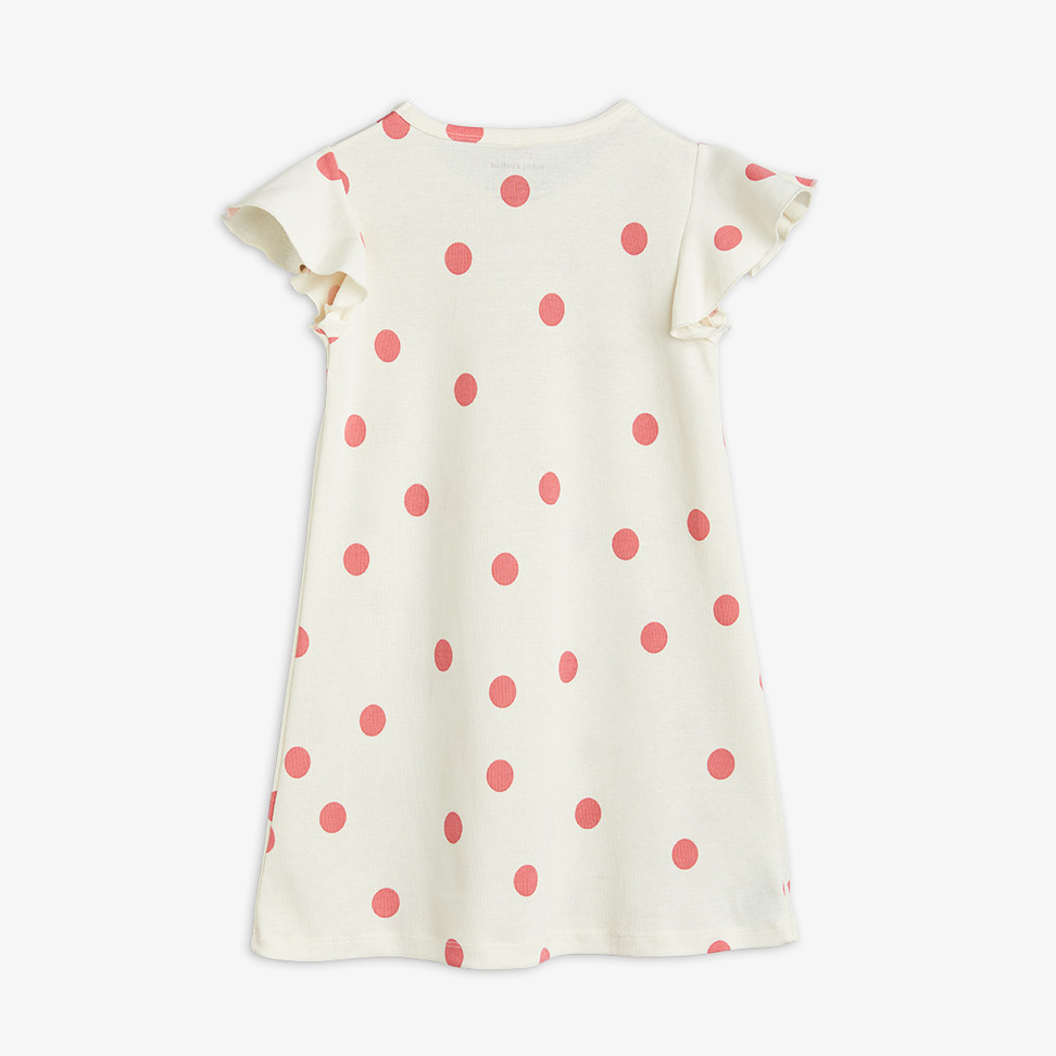Dashing Dogs Wing Sleeve Dress White | Mini Rodini
