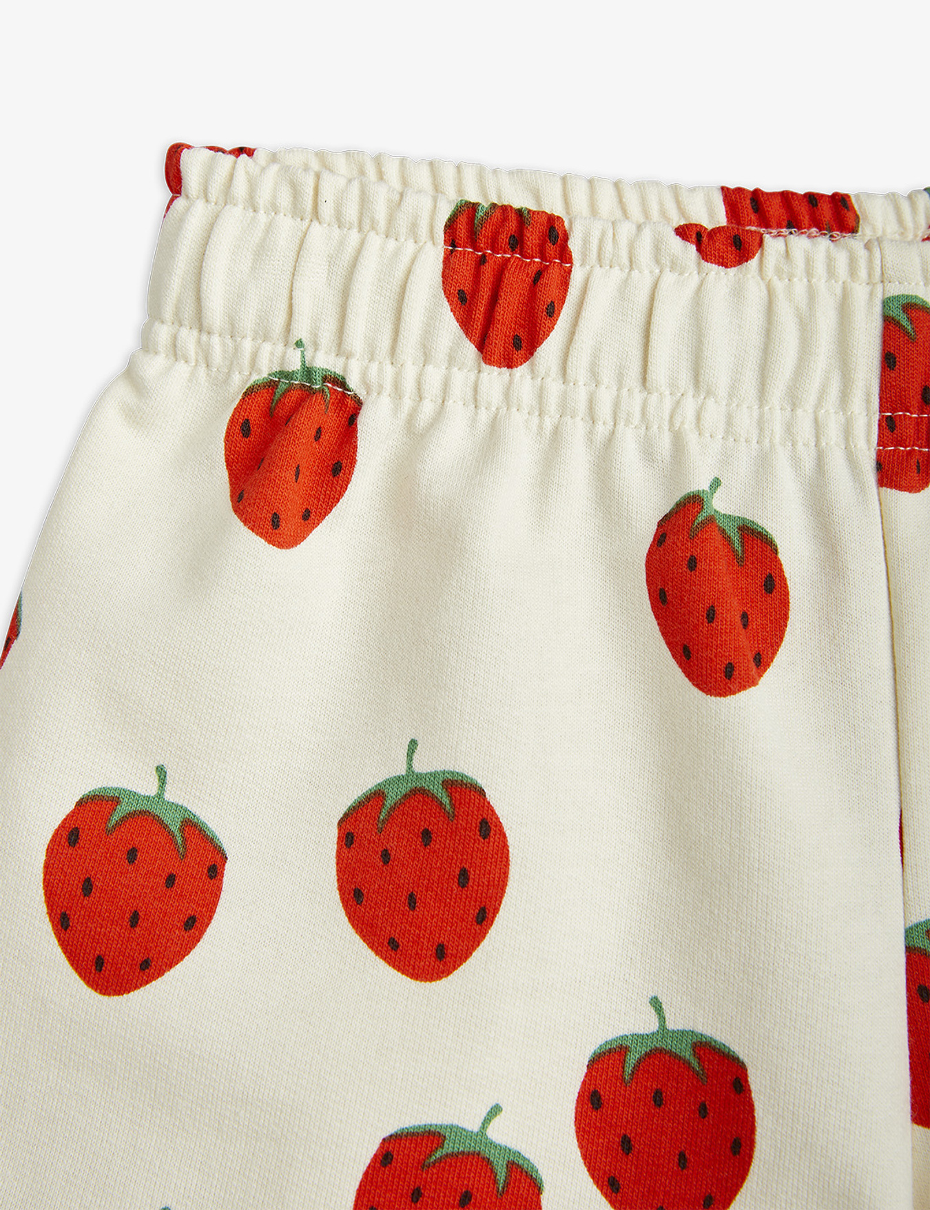 Upcycled Strawberries Sweatshorts Offwhite | Mini Rodini
