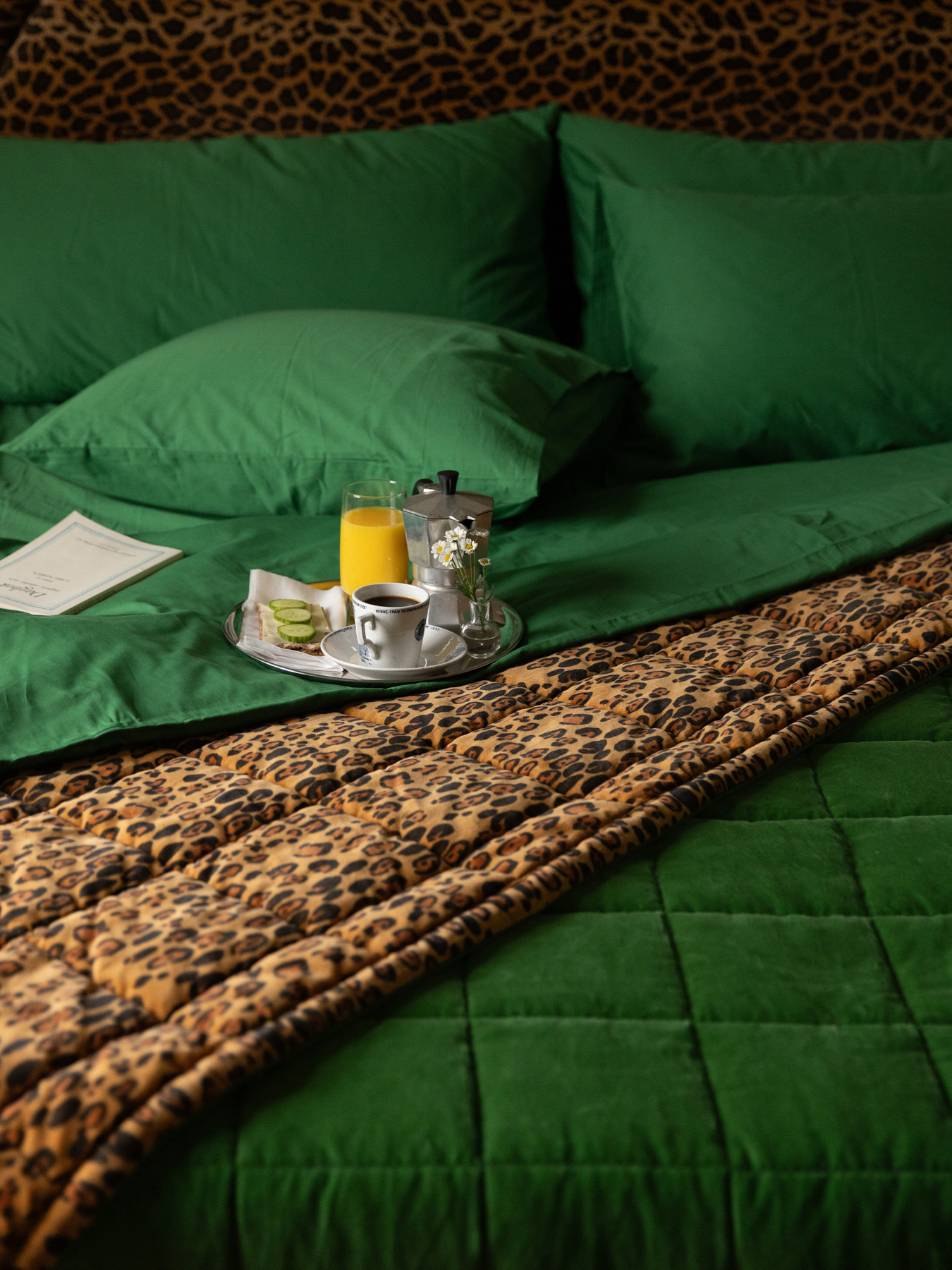 Leopard Bedspread King/Superking Beige | Mini Rodini