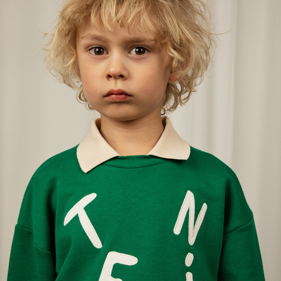 Tennis Collared Sweatshirt Green | Mini Rodini