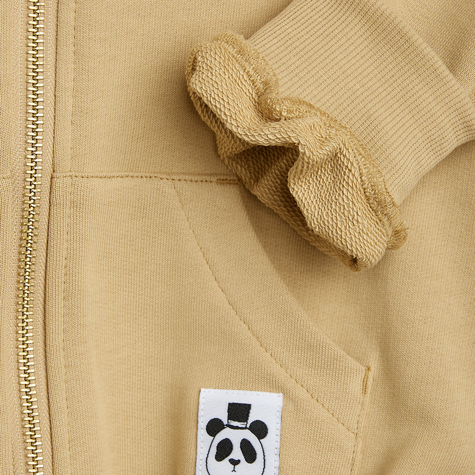 Basic zip hoodie Beige | Mini Rodini