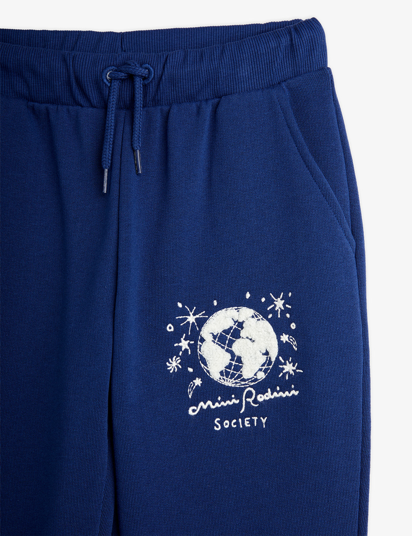 Mini Rodini Society Embroidered Sweatpants Blue | Mini Rodini