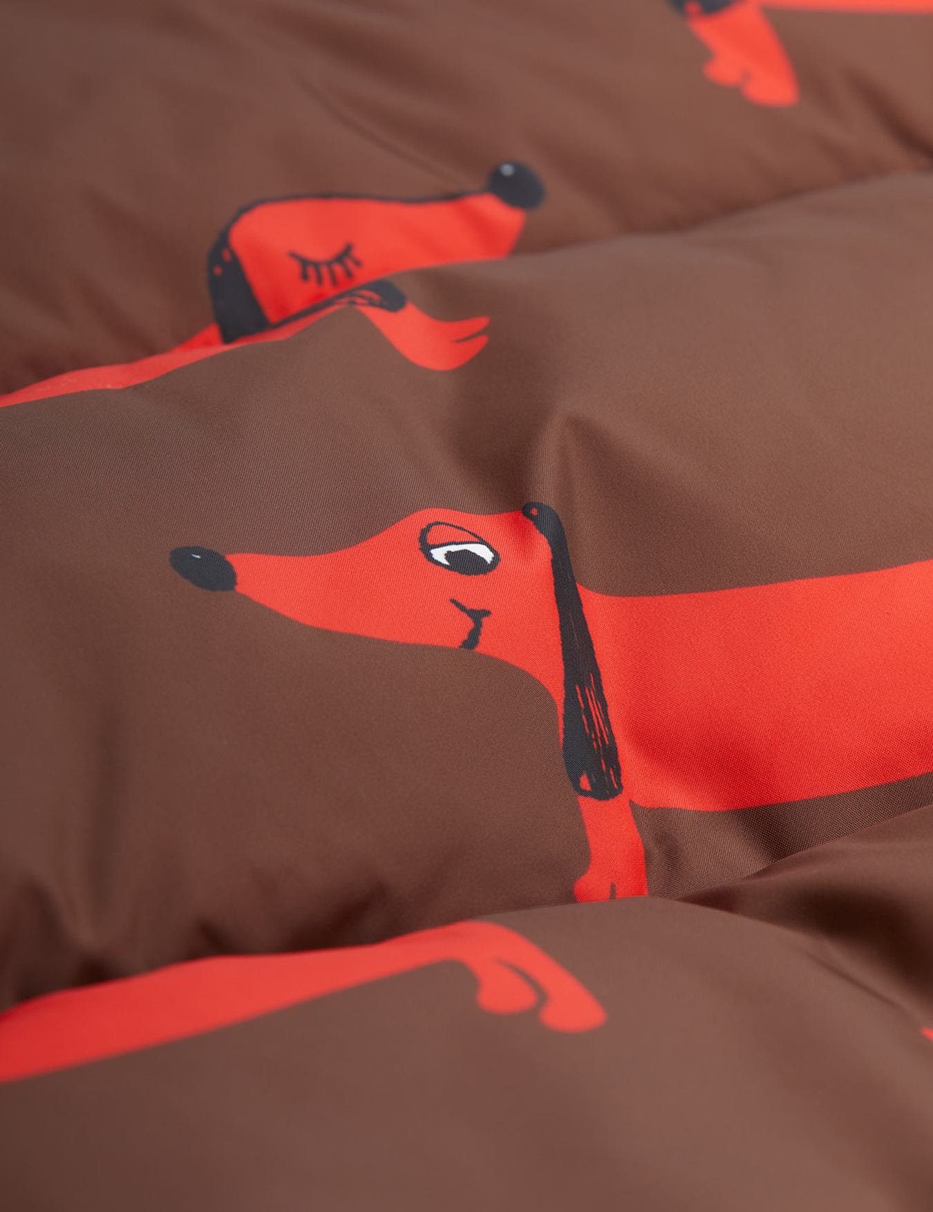 Dog hooded puffer jacket Brown | Mini Rodini