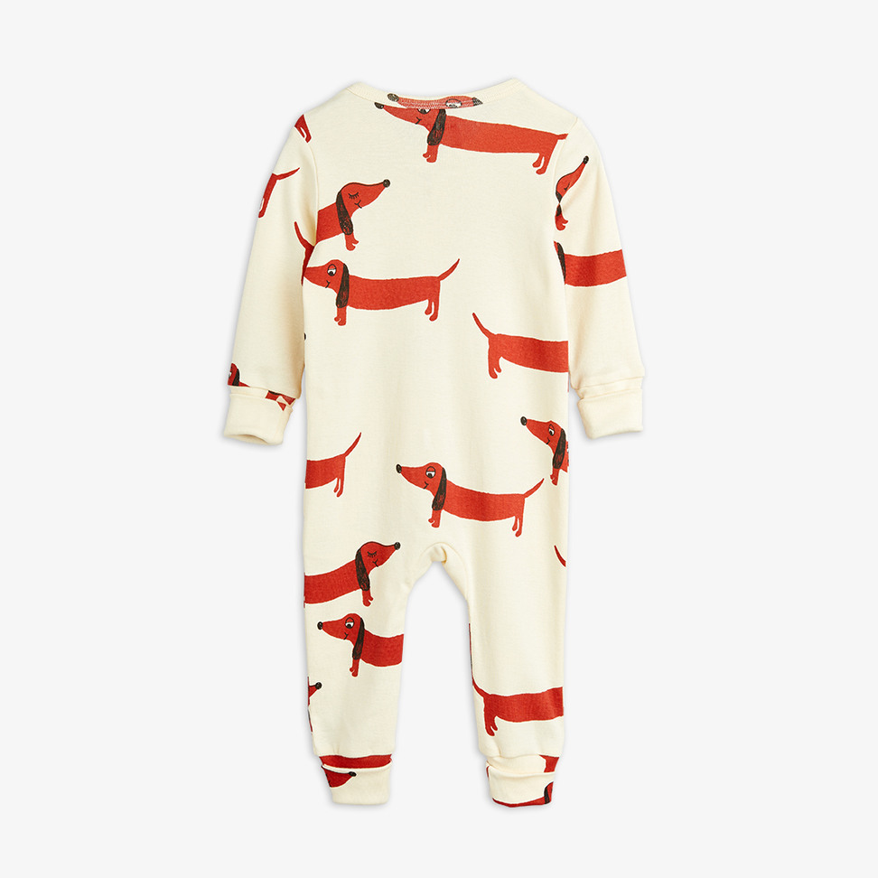 Mini rodini 犬セットアップ　116-122 Dog baby set Offwhite | Mini Rodini