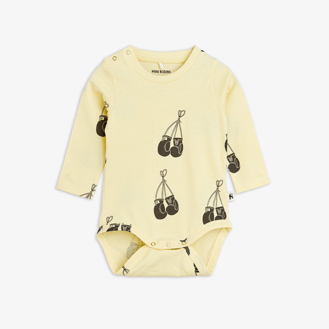 xikers ヒョヌ ワンミニッツトーク Besesaka Boxing Long Sleeve Bodysuit Yellow | Mini Rodini