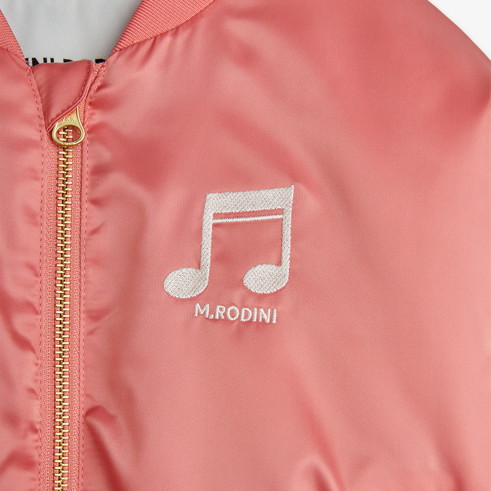 Note Satin Baseball jacket Pink | Mini Rodini