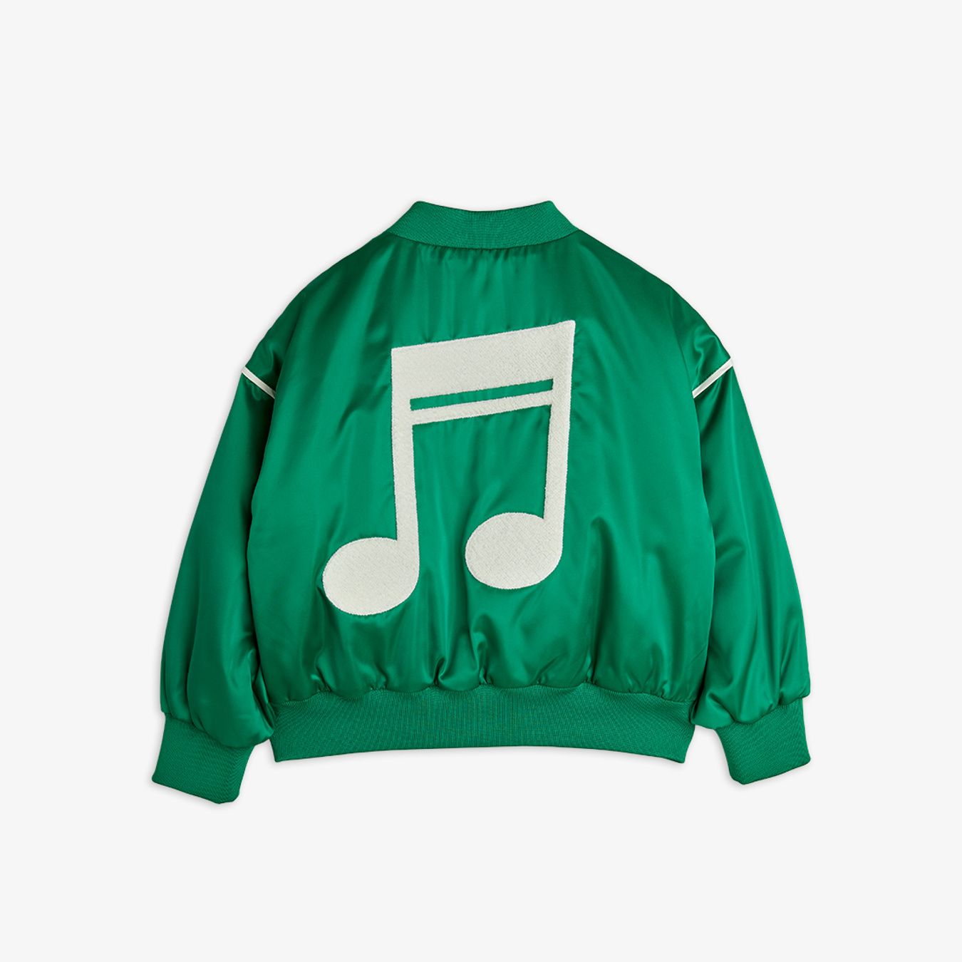 Note Satin Baseball jacket Green | Mini Rodini