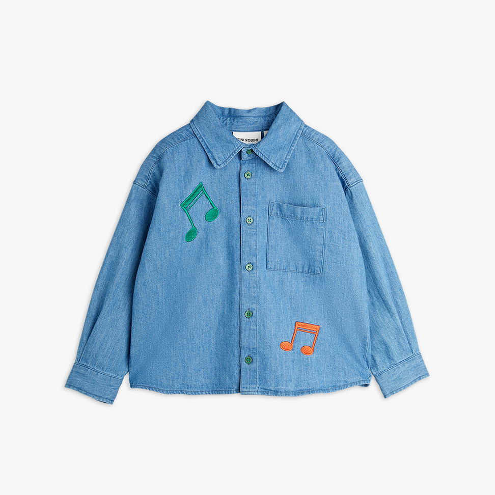 Note lightweight denim shirt Blue | Mini Rodini