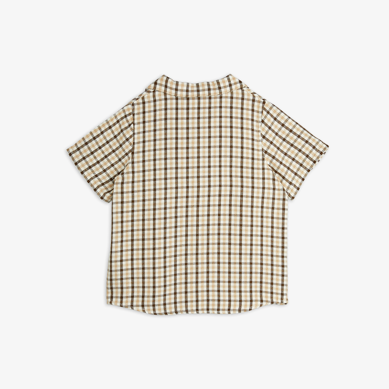 Gingham woven shirt Beige | Mini Rodini