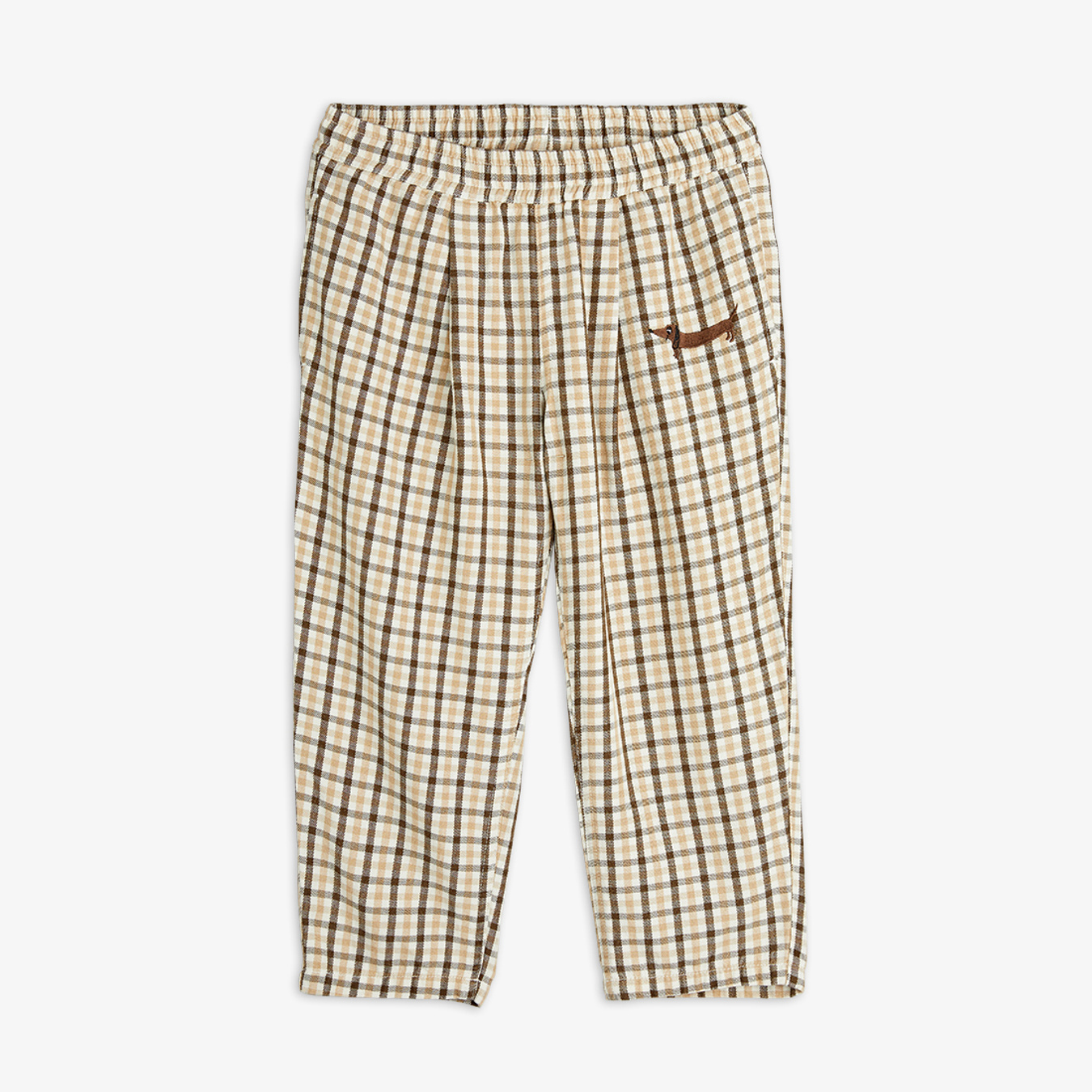 Gingham woven trousers 