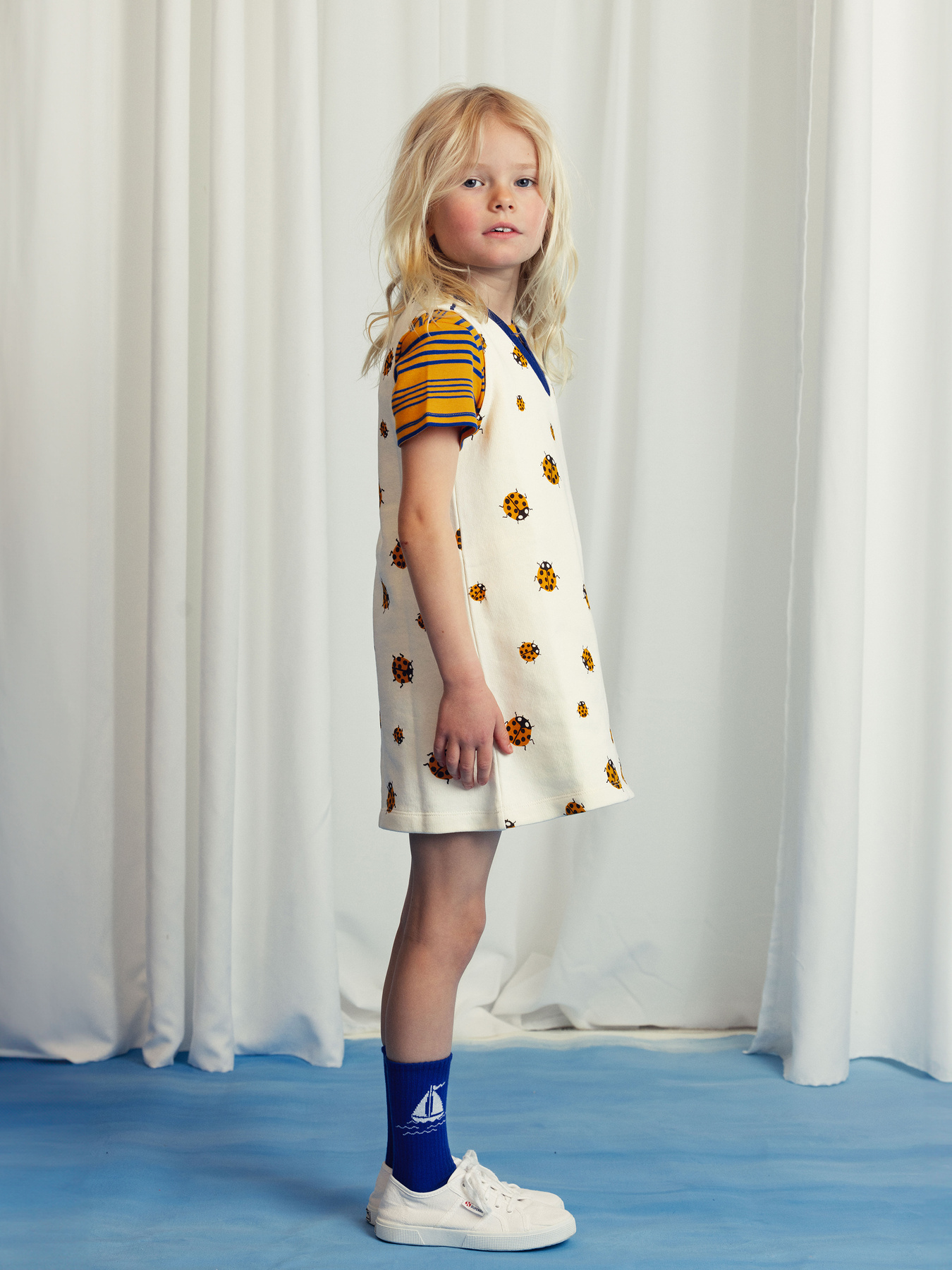 mini rodini！ 野菜柄トレーナー セット！110！美品 Ladybug sweatdress Off-white | Mini Rodini