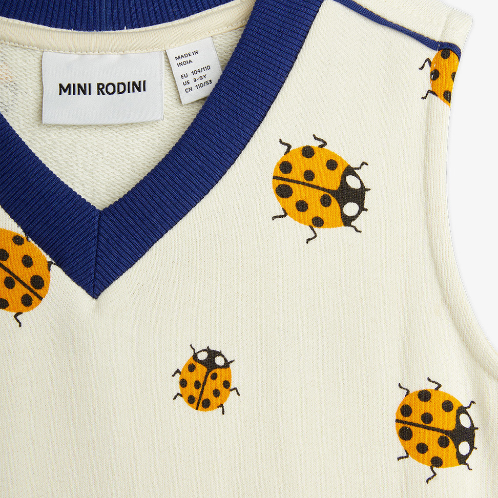 Ladybug sweatdress Off-white | Mini Rodini
