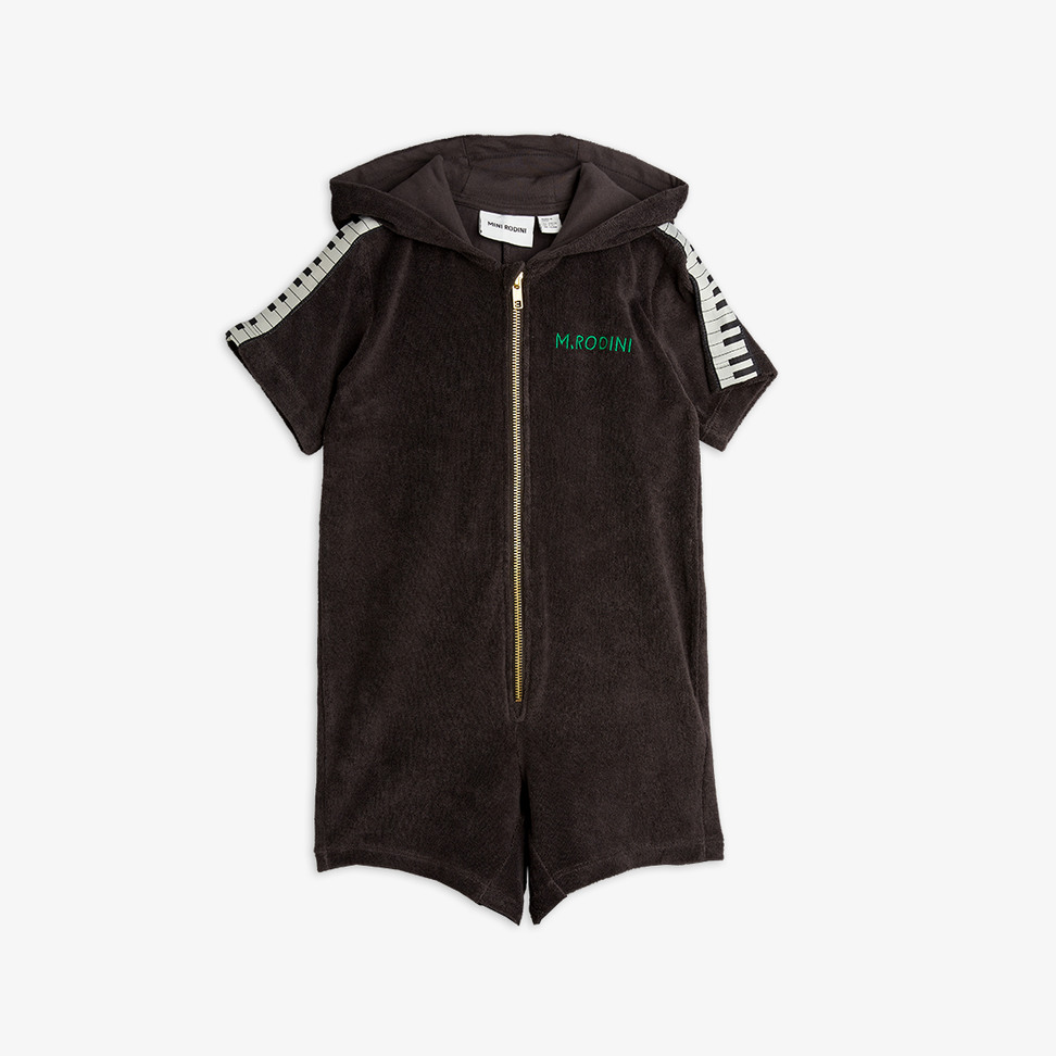 Piano terry summer suit Black | Mini Rodini
