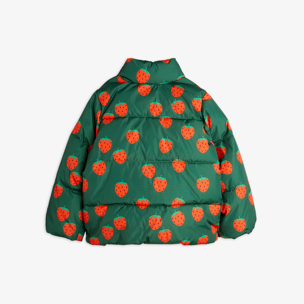 アウター Mini Rodini Strawberries Baseball Jacket Strawberries AOP Woven Baseball Jacket | Mini Rodini Coats