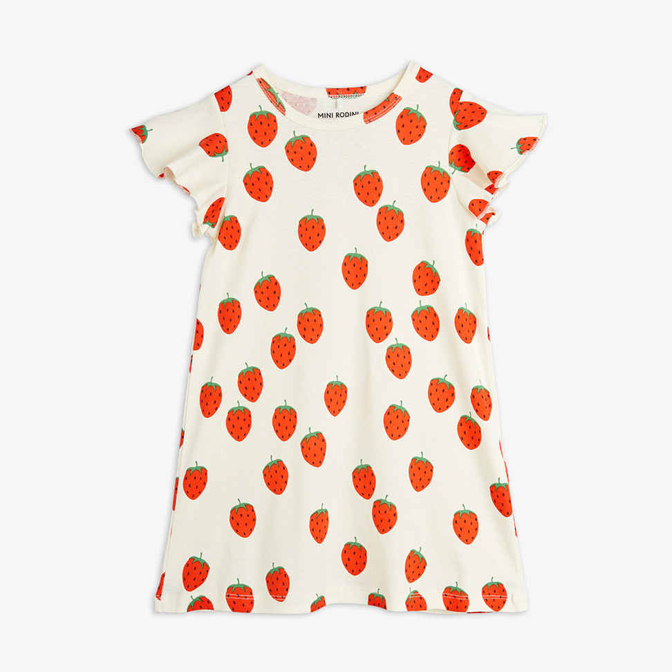 Strawberries wing dress Off White | Mini Rodini
