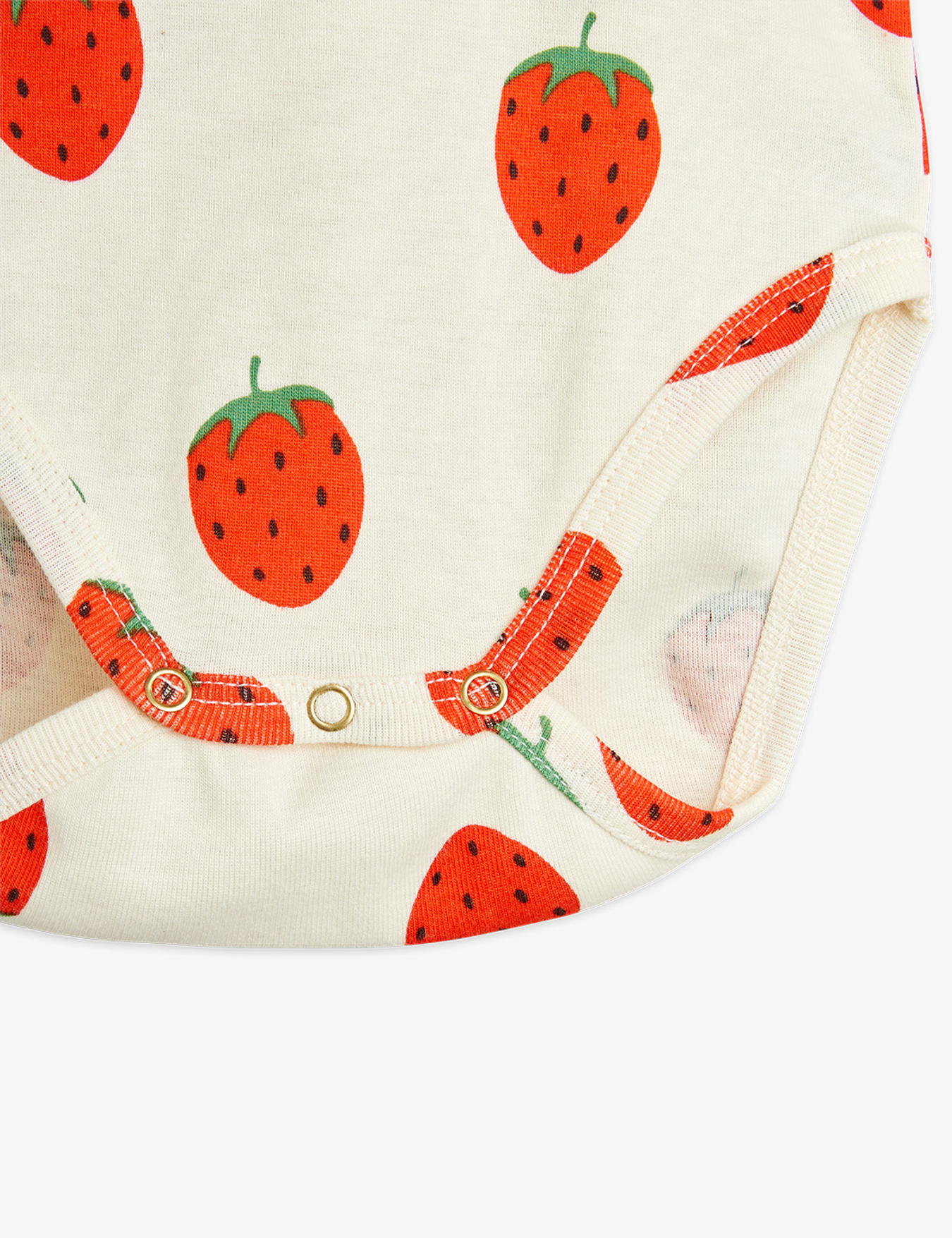 Strawberries Longsleeve Bodysuit Off White | Mini Rodini