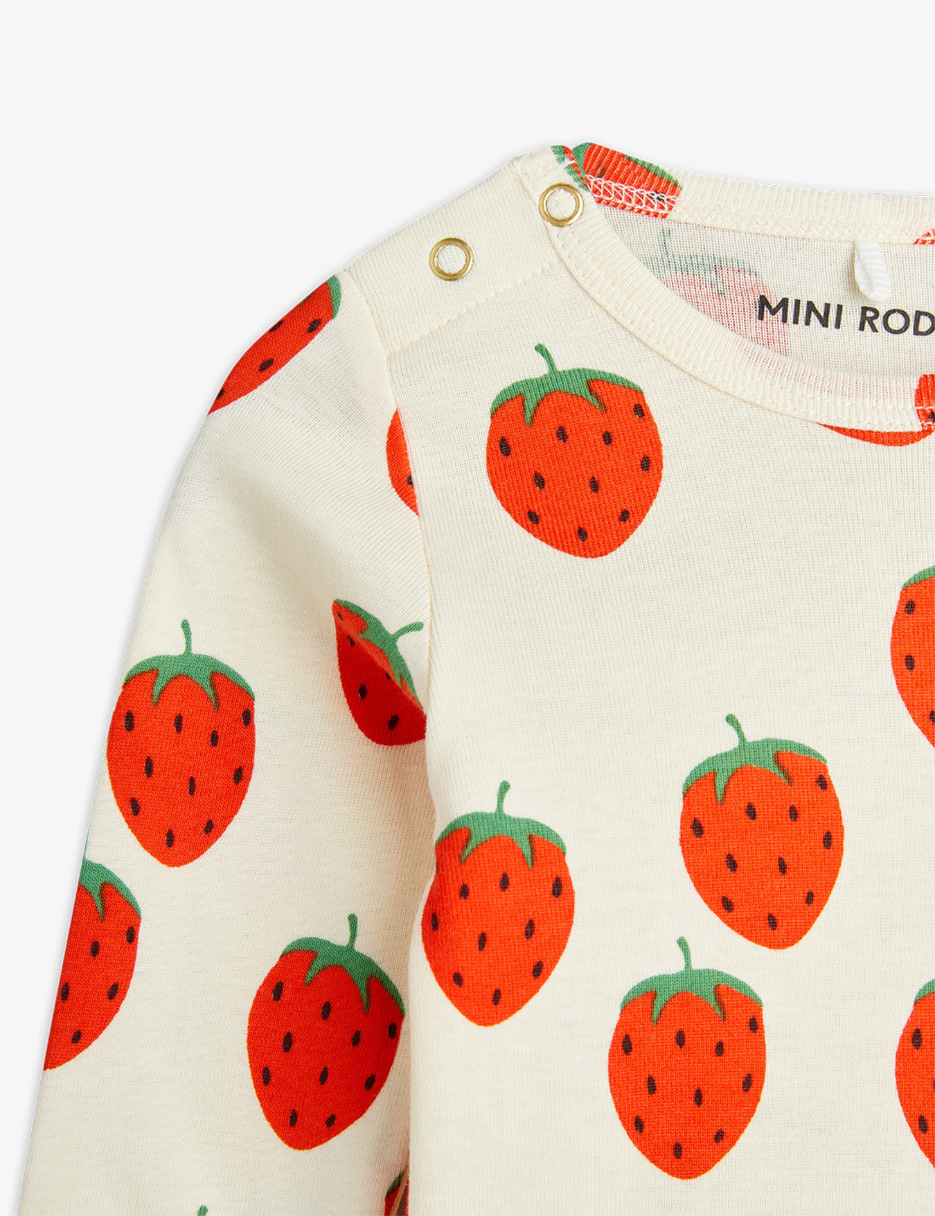 Strawberries Longsleeve Bodysuit Off White | Mini Rodini