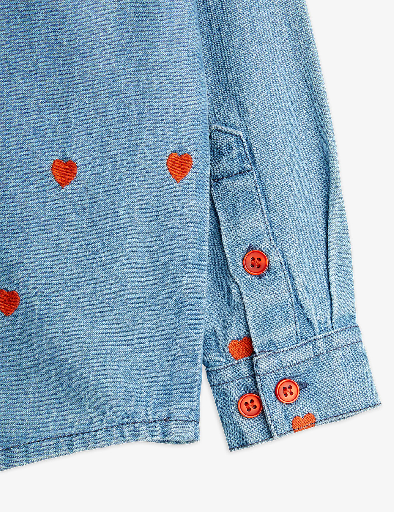Blue Mini hearts woven long sleeve shirt Mini Rodini
