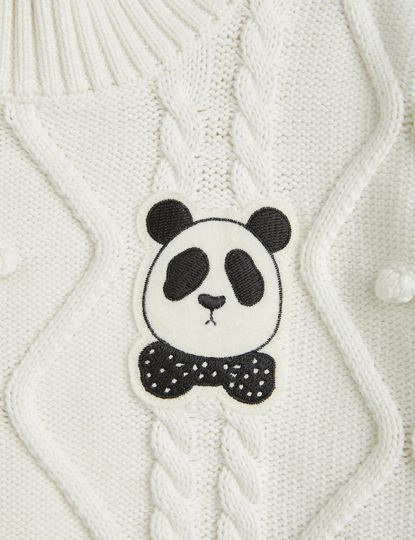 Off-white Panda texture knit sweater | Mini Rodini