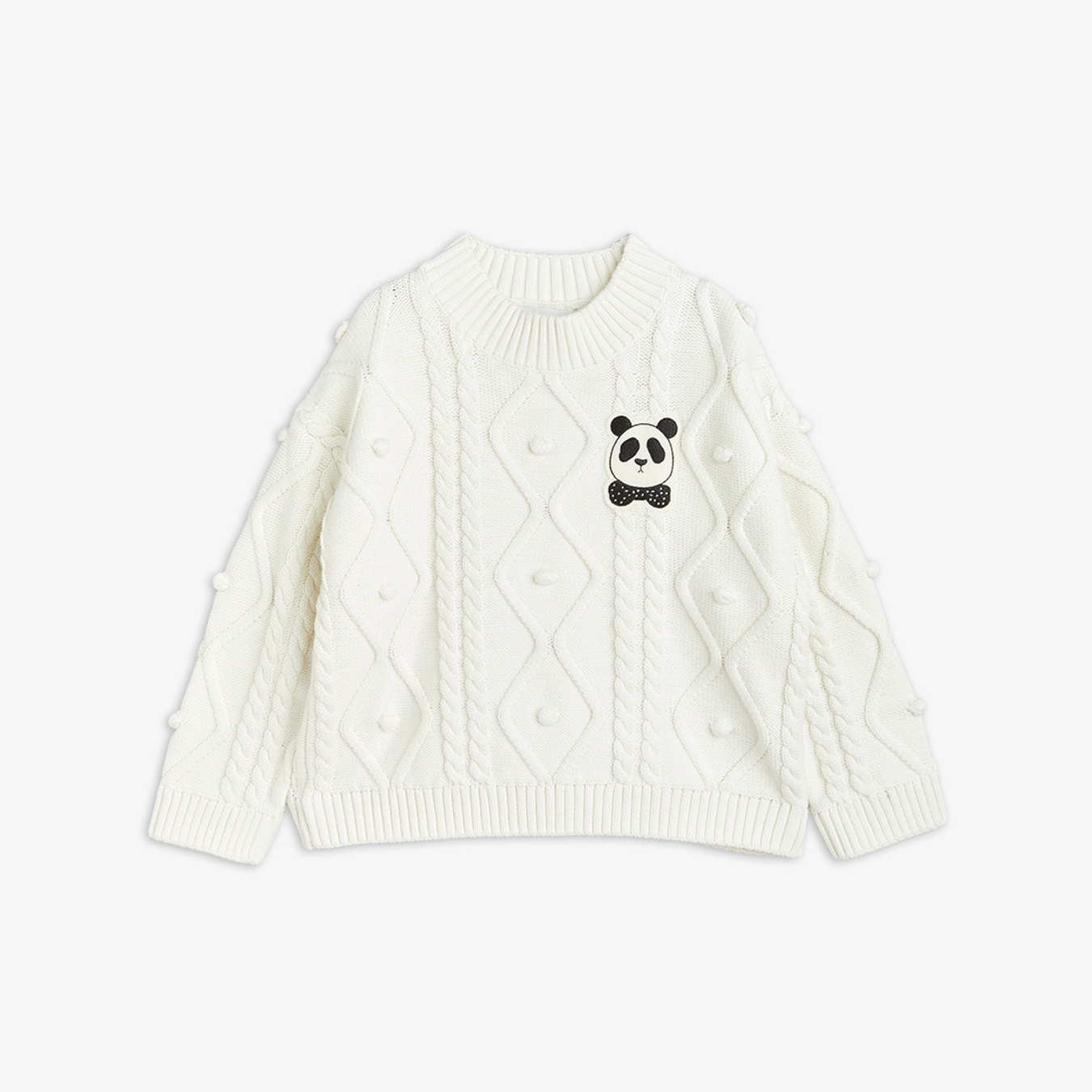 Off-white Panda texture knit sweater | Mini Rodini