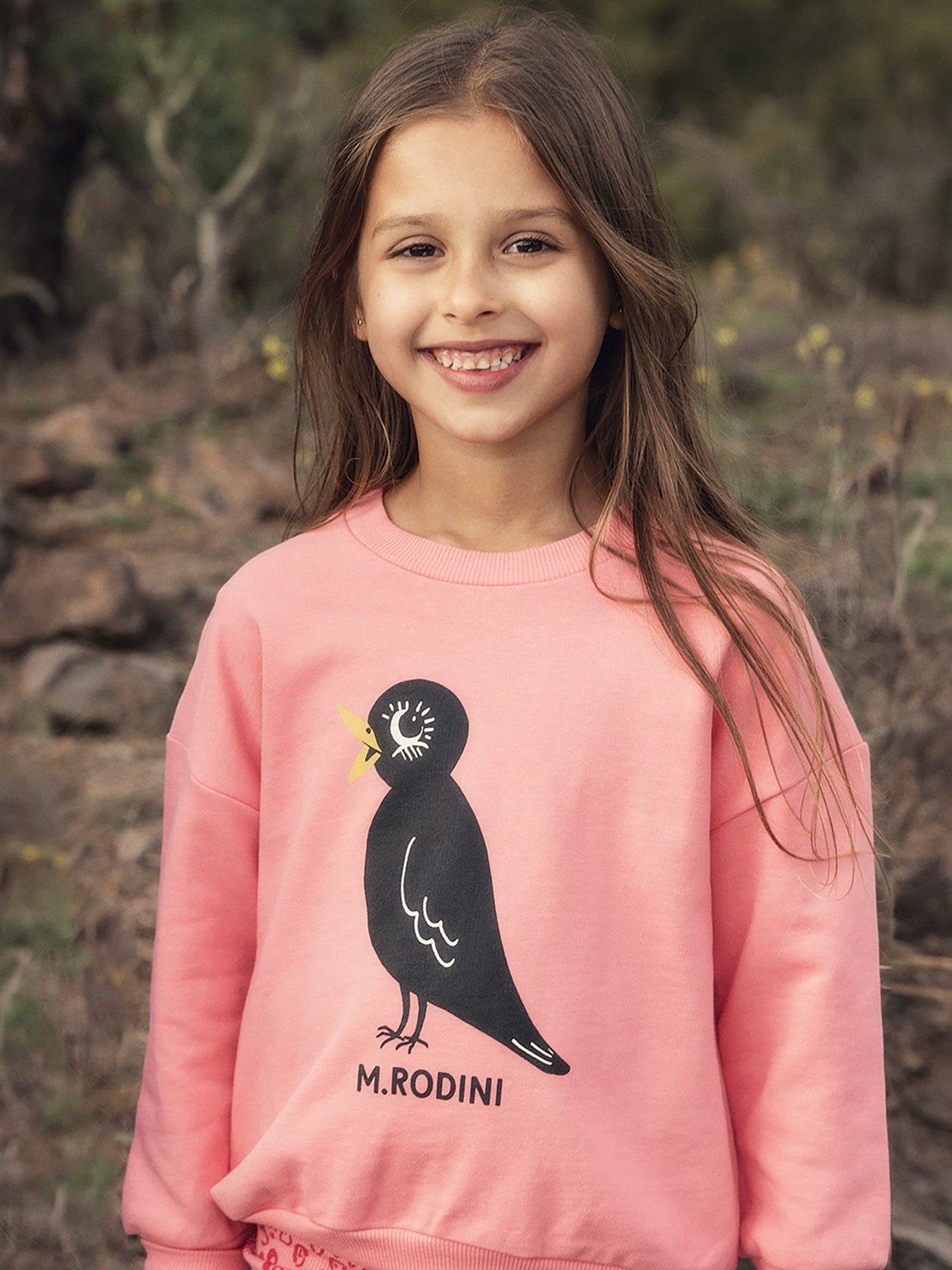 Pink Blackbird sweatshirt | Mini Rodini