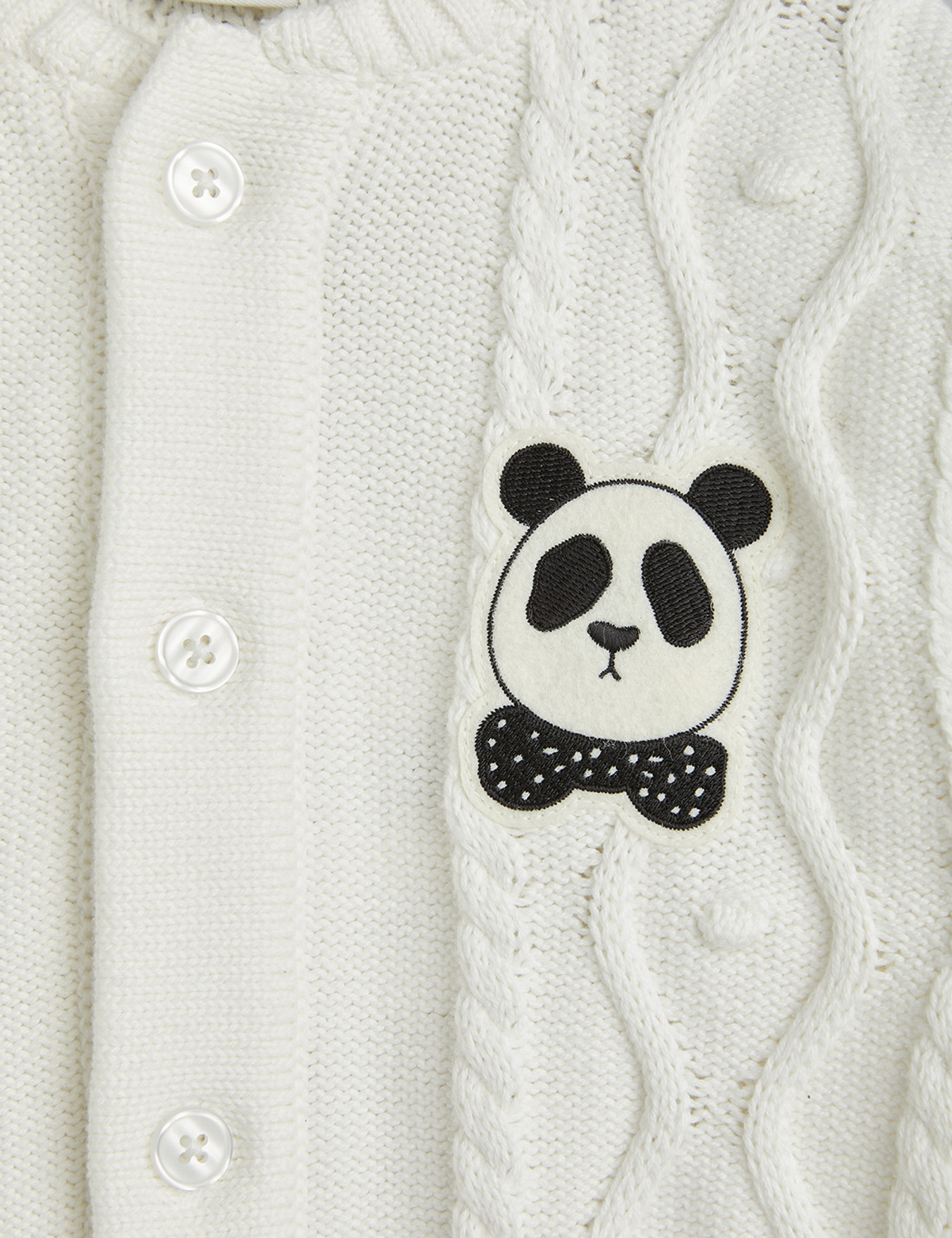 Panda texture knit baby onesie