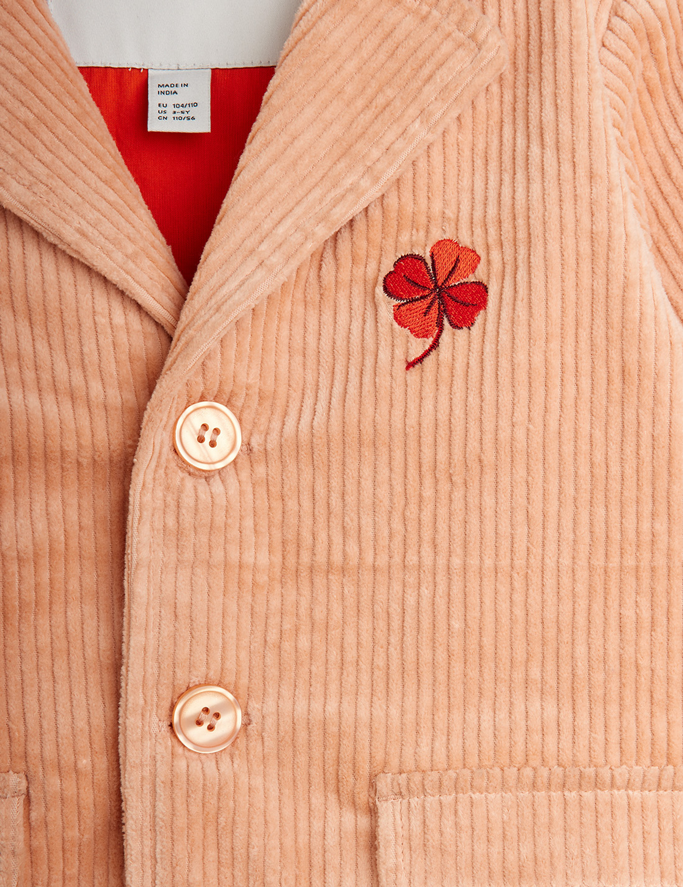Clover corduroy blazer Pink | Mini Rodini