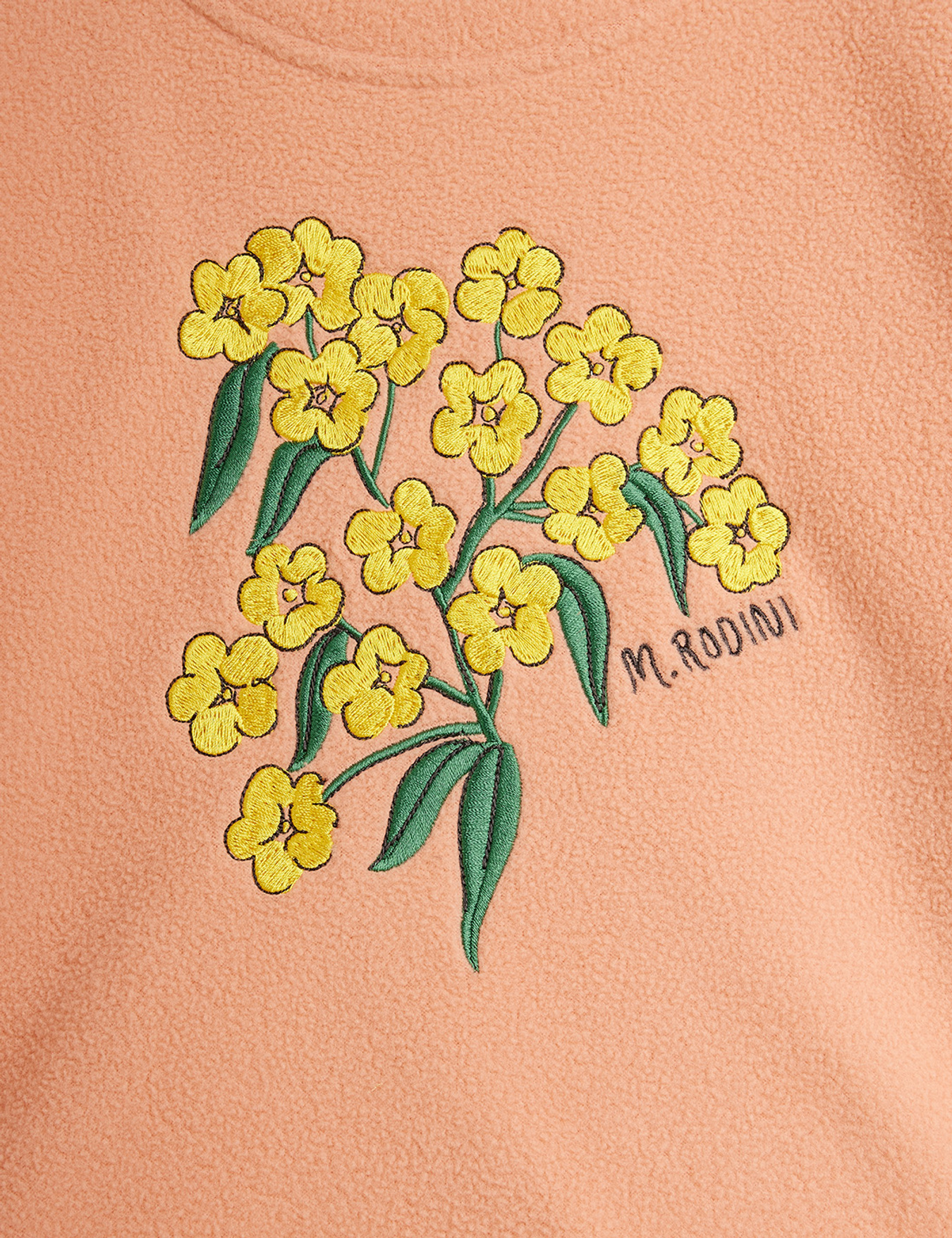 Alpine flowers fleece long sleeve top Pink | Mini Rodini