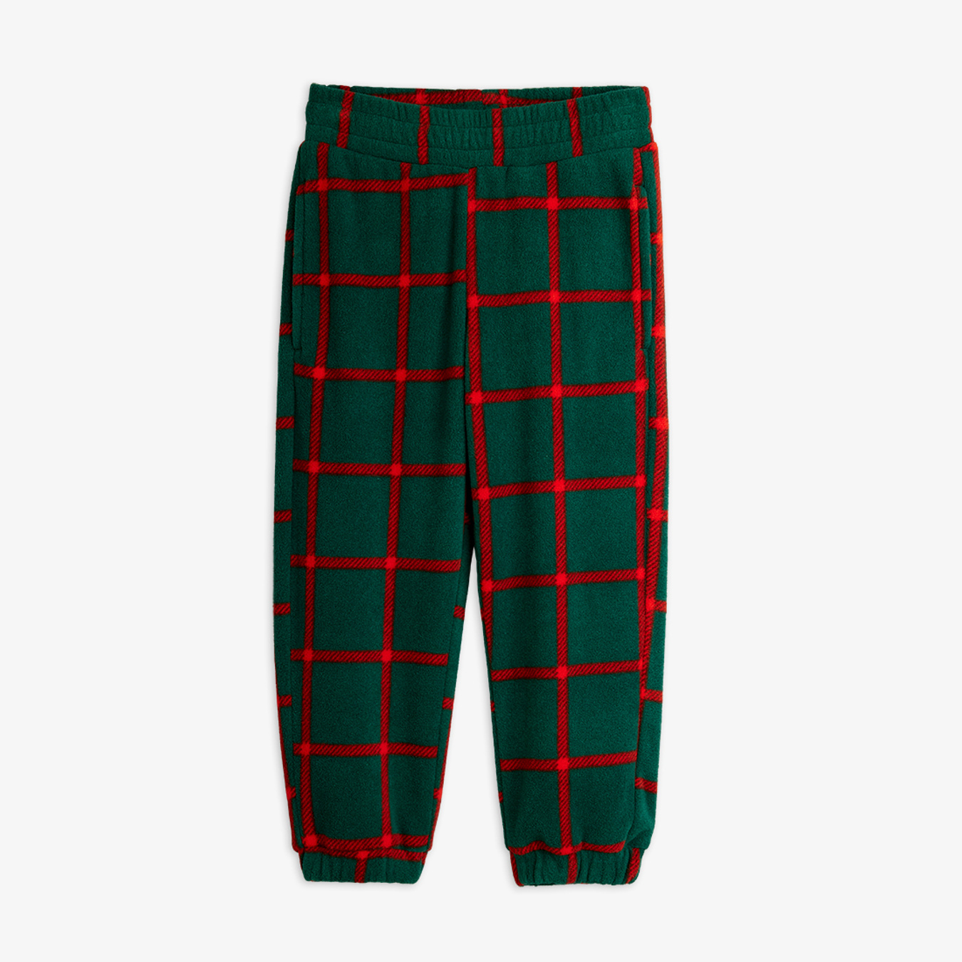 Plaid fleece trousers Green | Mini Rodini