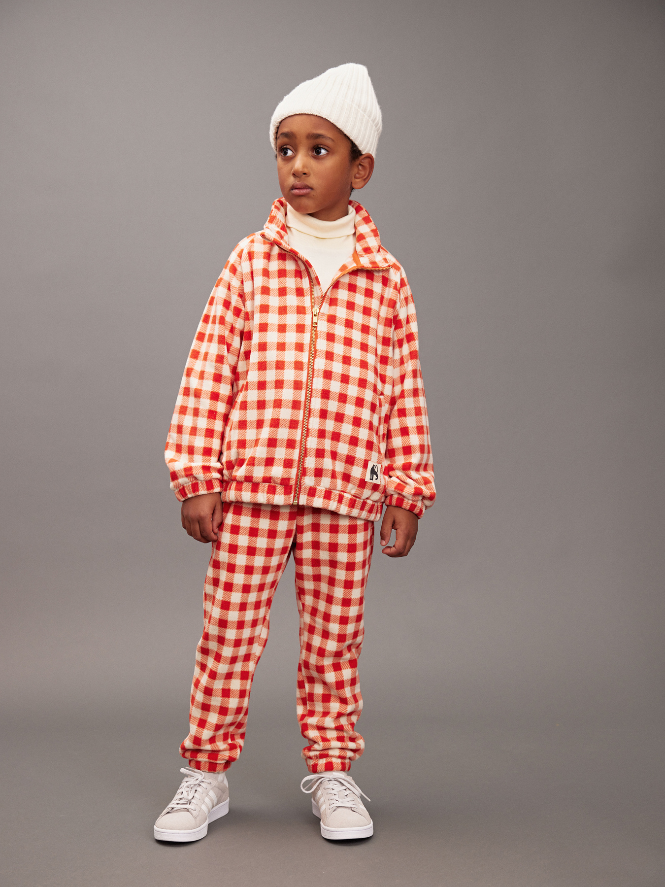 gingham fleece trousers Red | Mini Rodini