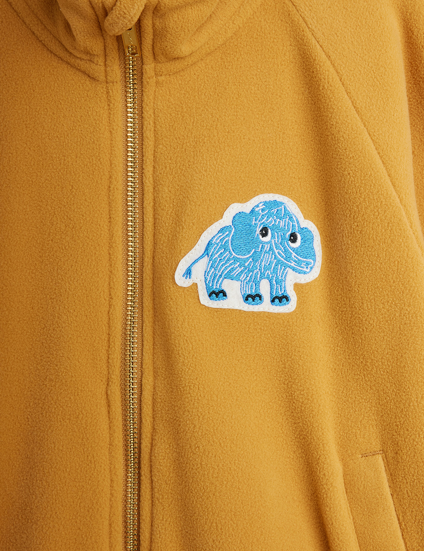 Mammoth patch fleece jacket Beige | Mini Rodini