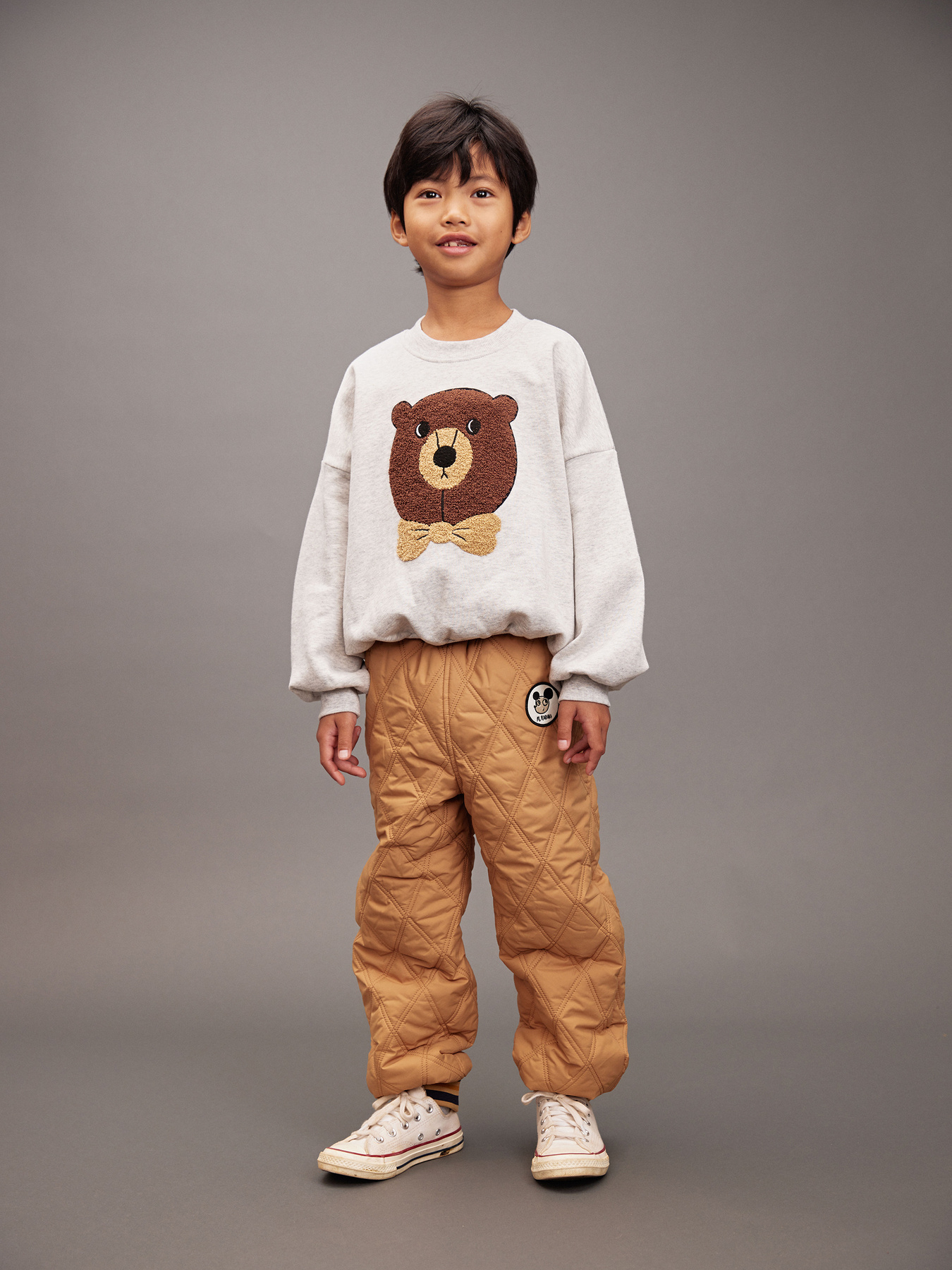 Bear chenille sweatshirt Grey melange | Mini Rodini