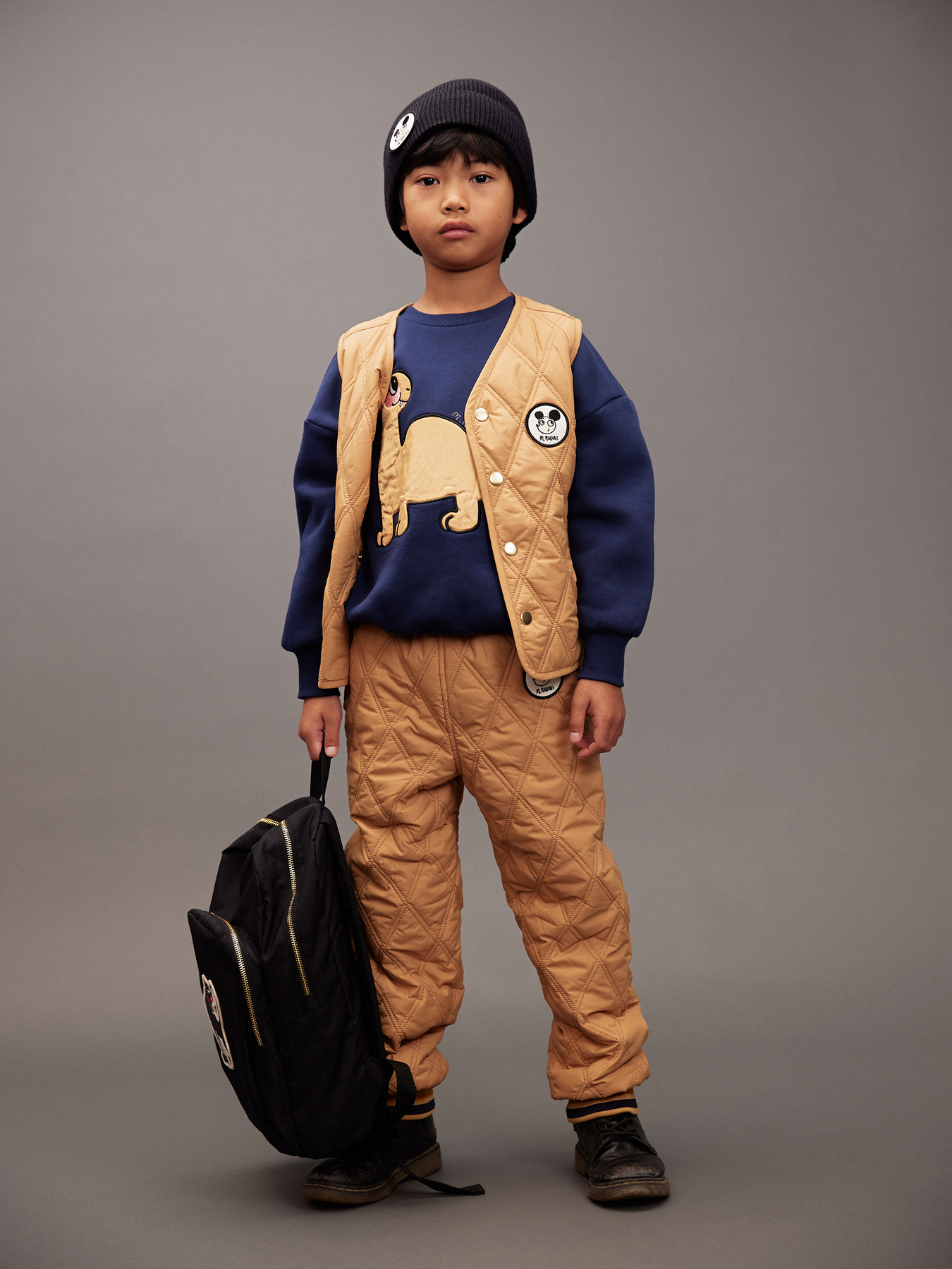 Dino application sweatshirt Blue | Mini Rodini