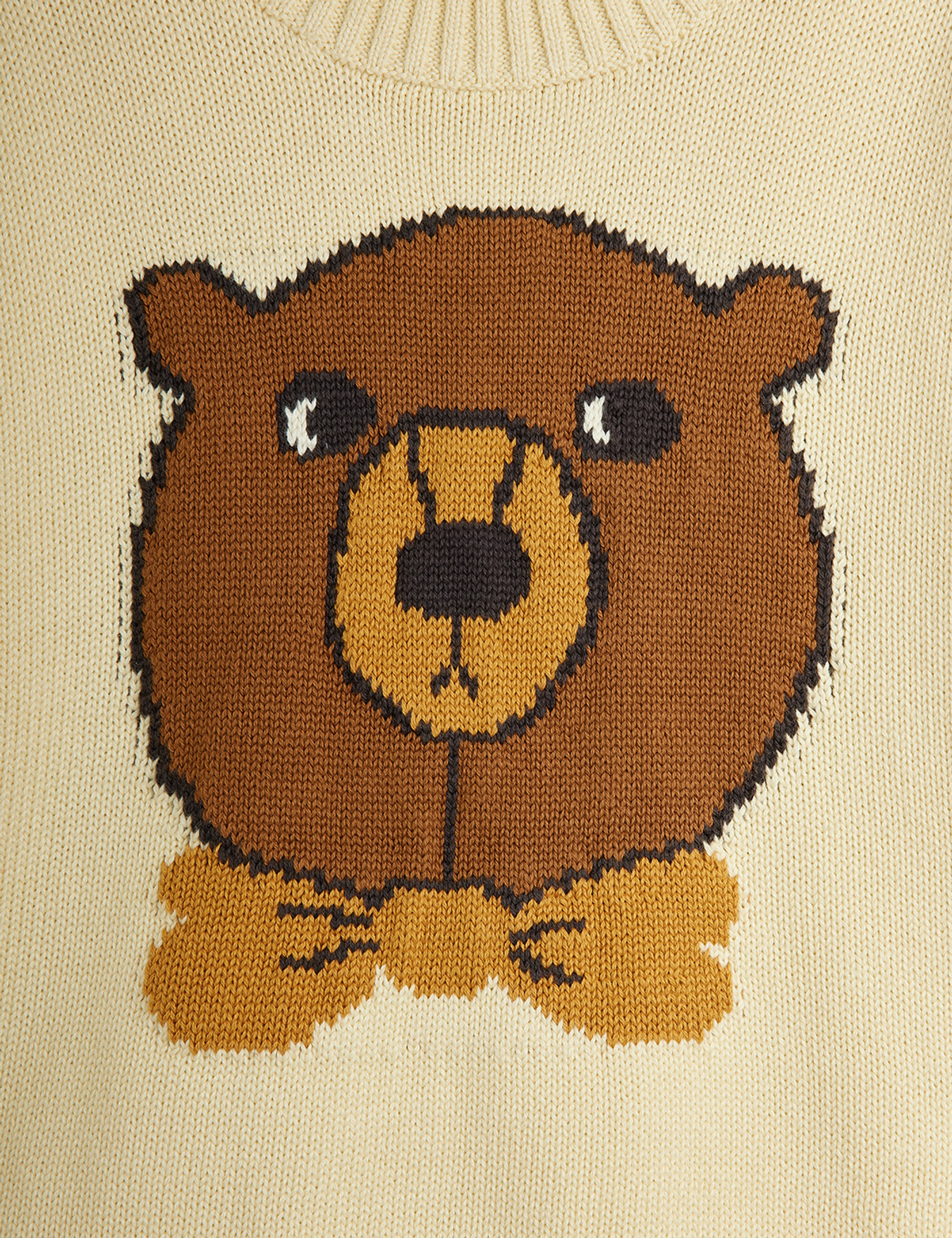 Bear intarsia knit sweater Offwhite | Mini Rodini