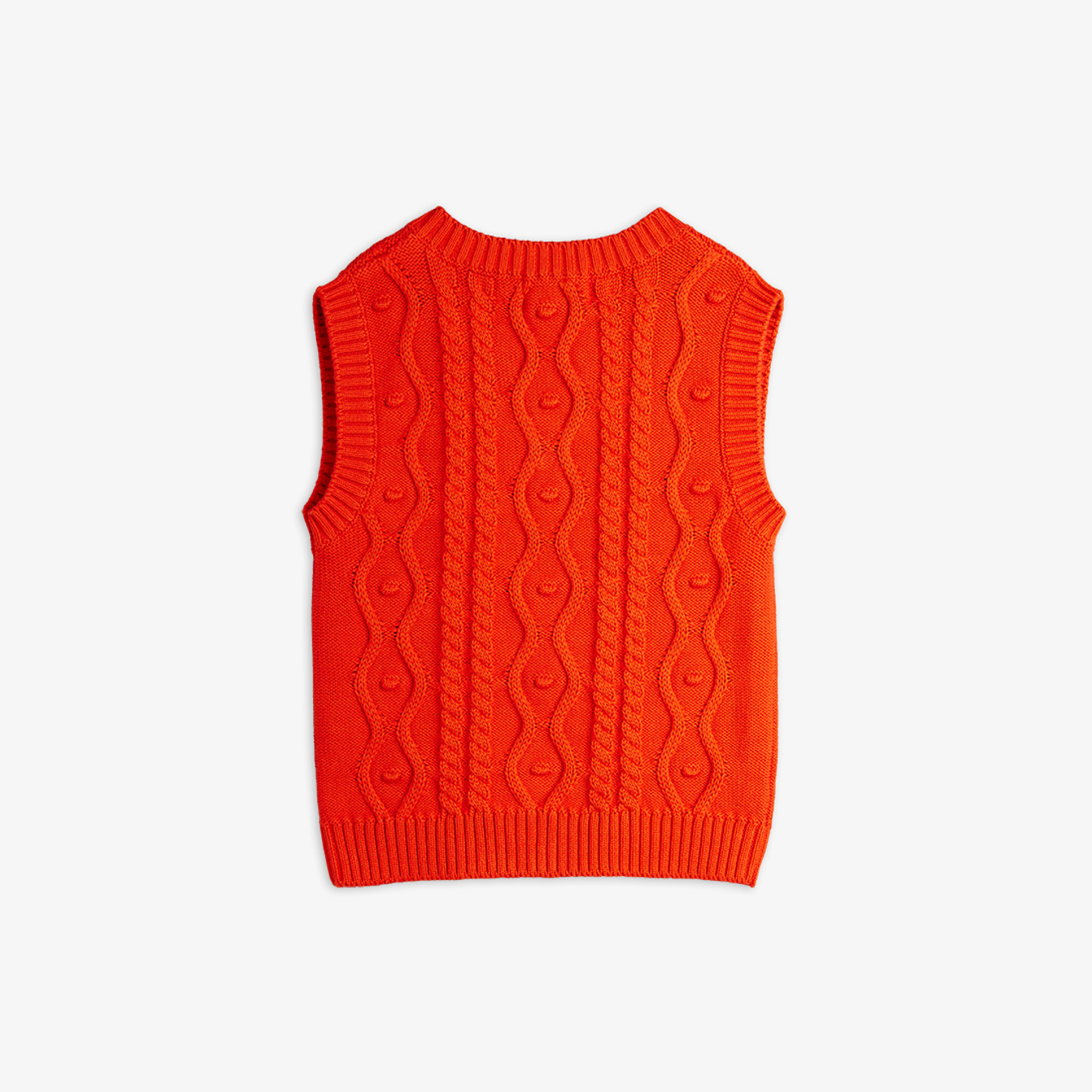 Panda cable knit slipover Red | Mini Rodini