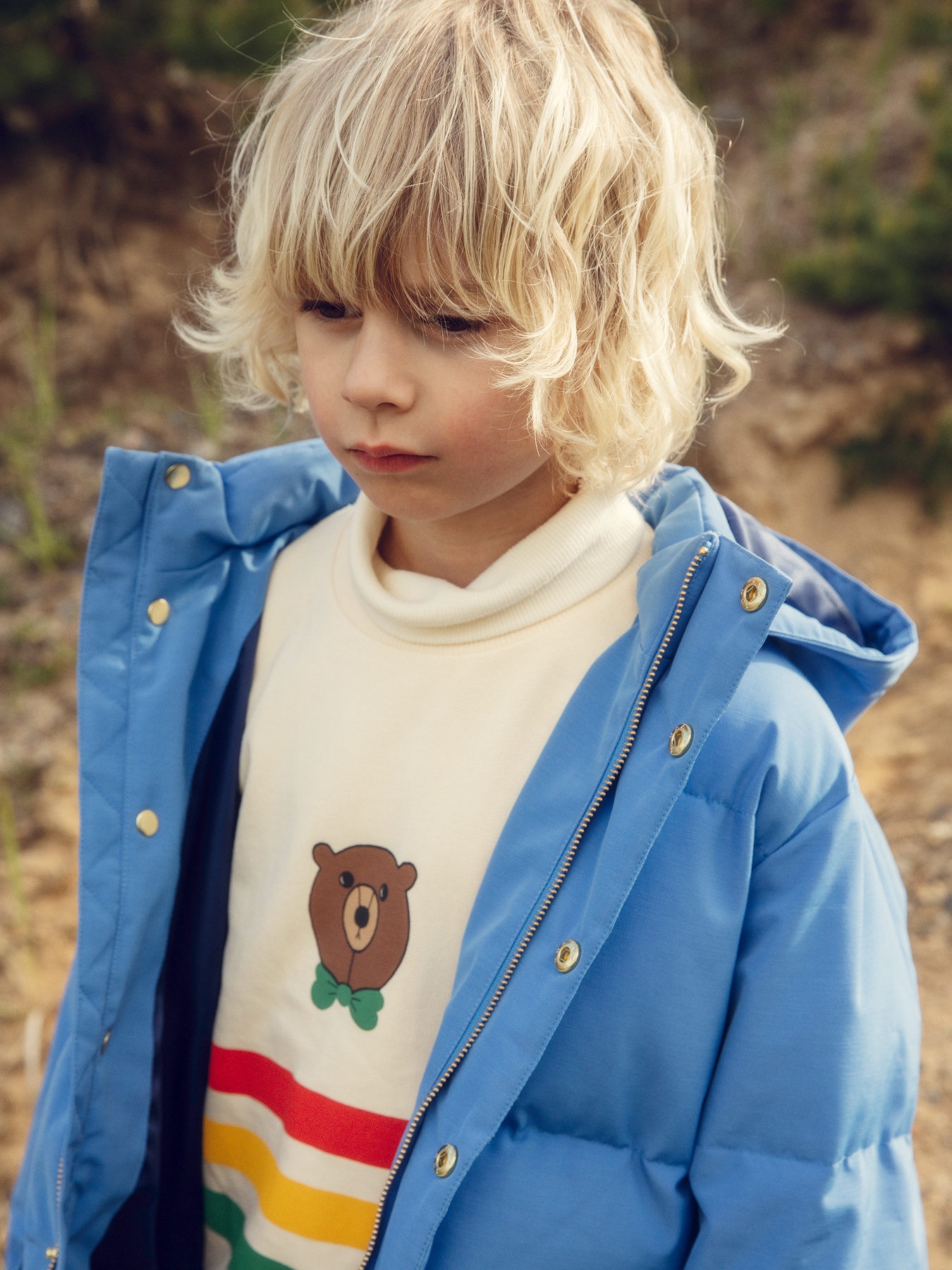 Bear stripe sweatshirt Offwhite | Mini Rodini