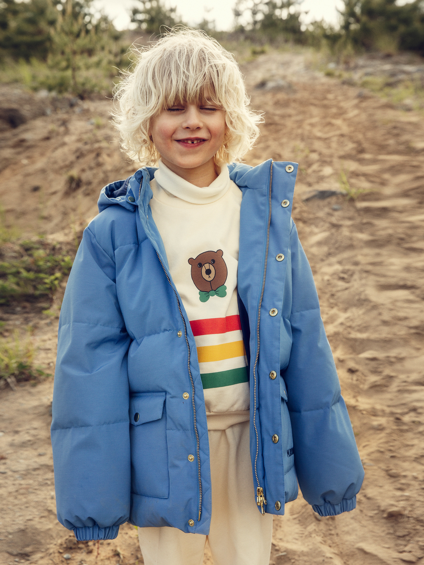Bear stripe sweatshirt Offwhite | Mini Rodini