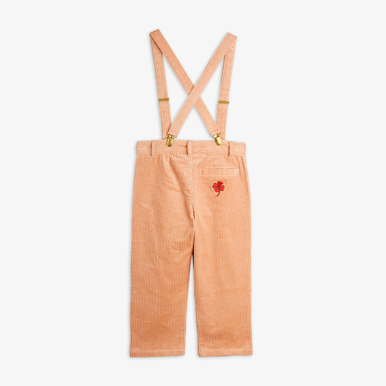 Clover corduroy suspender trousers Pink | Mini Rodini