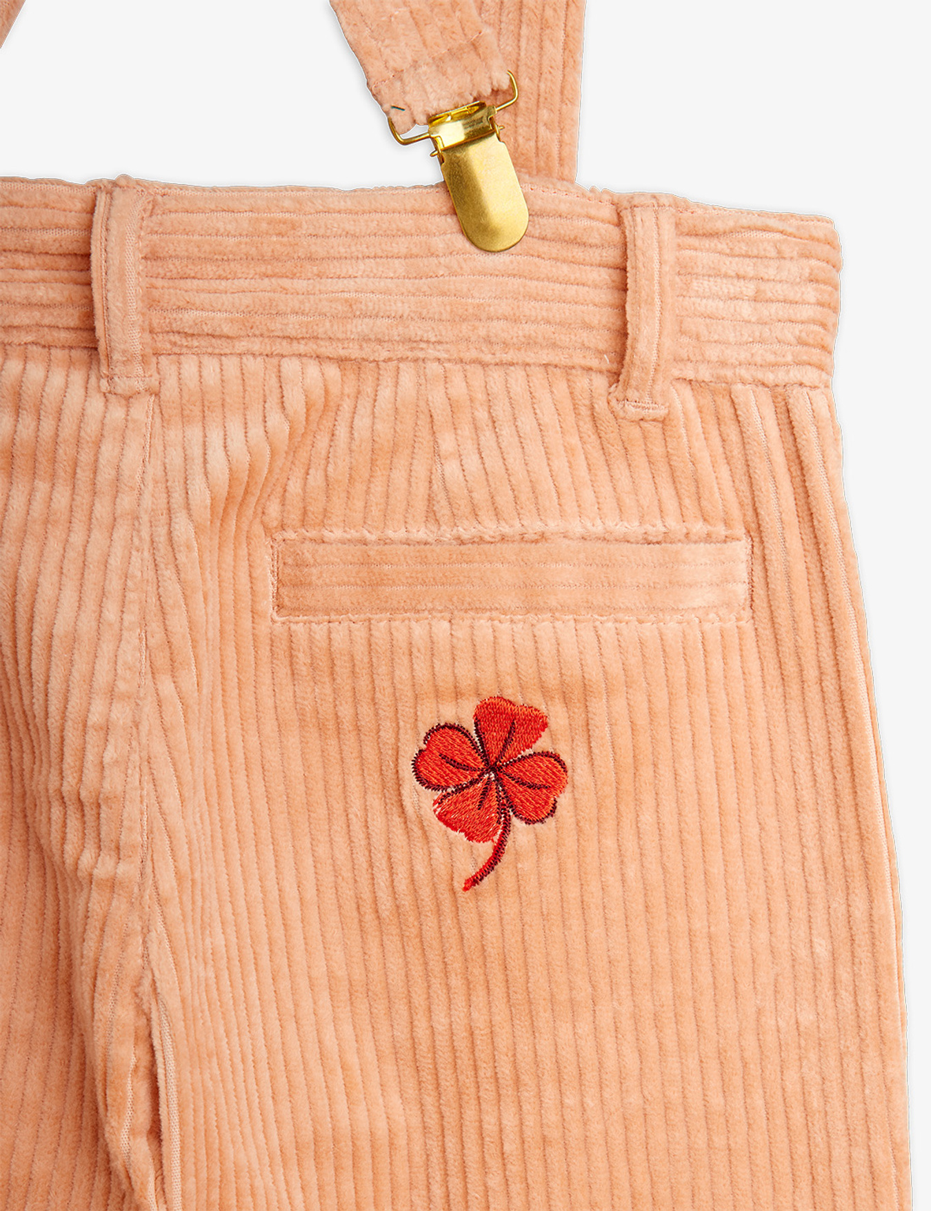 Clover corduroy suspender trousers Pink | Mini Rodini