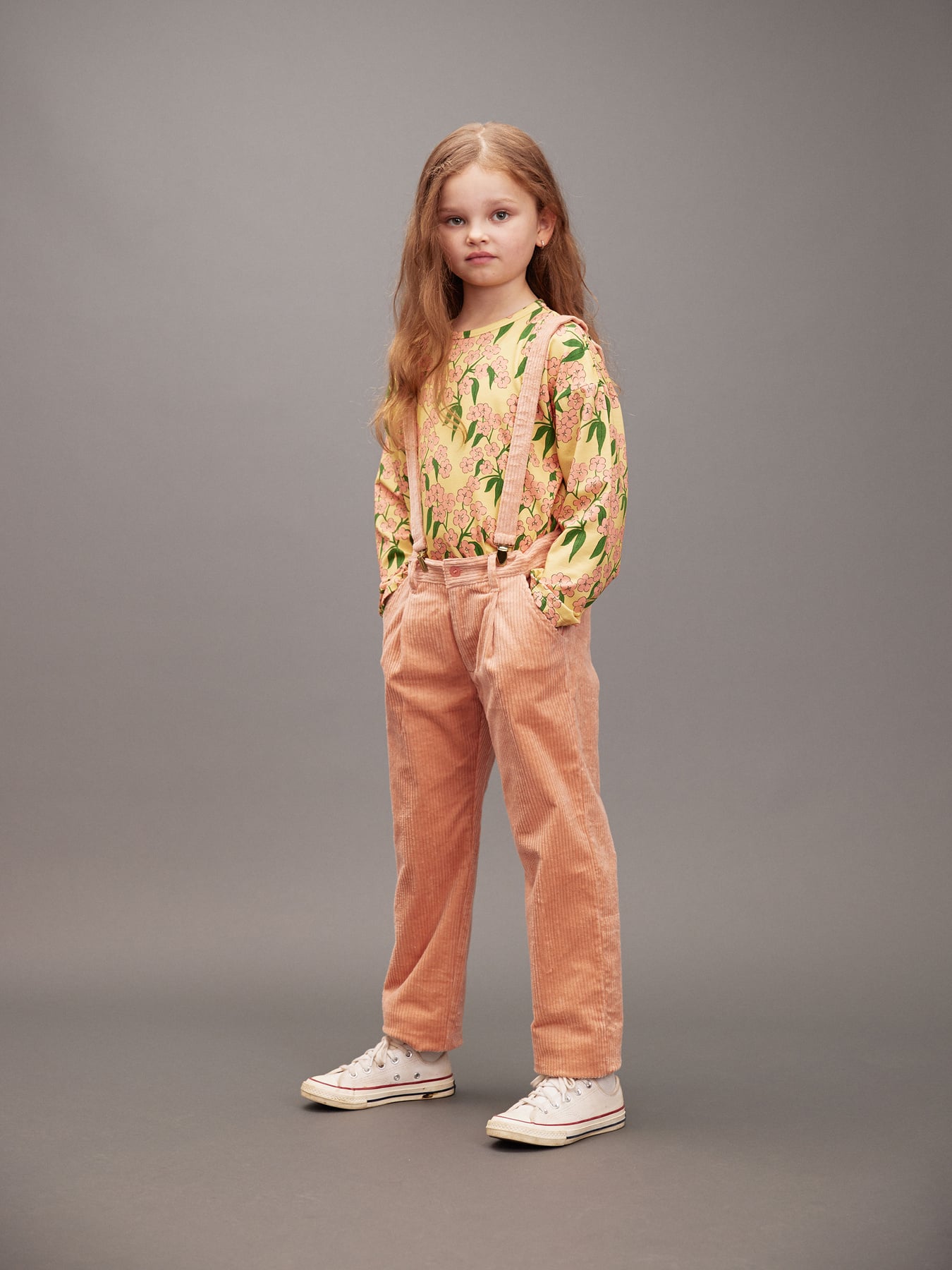 ボトムス Misha&Puff / Corduroy Suspender Pant Clover corduroy suspender trousers Pink | Mini Rodini
