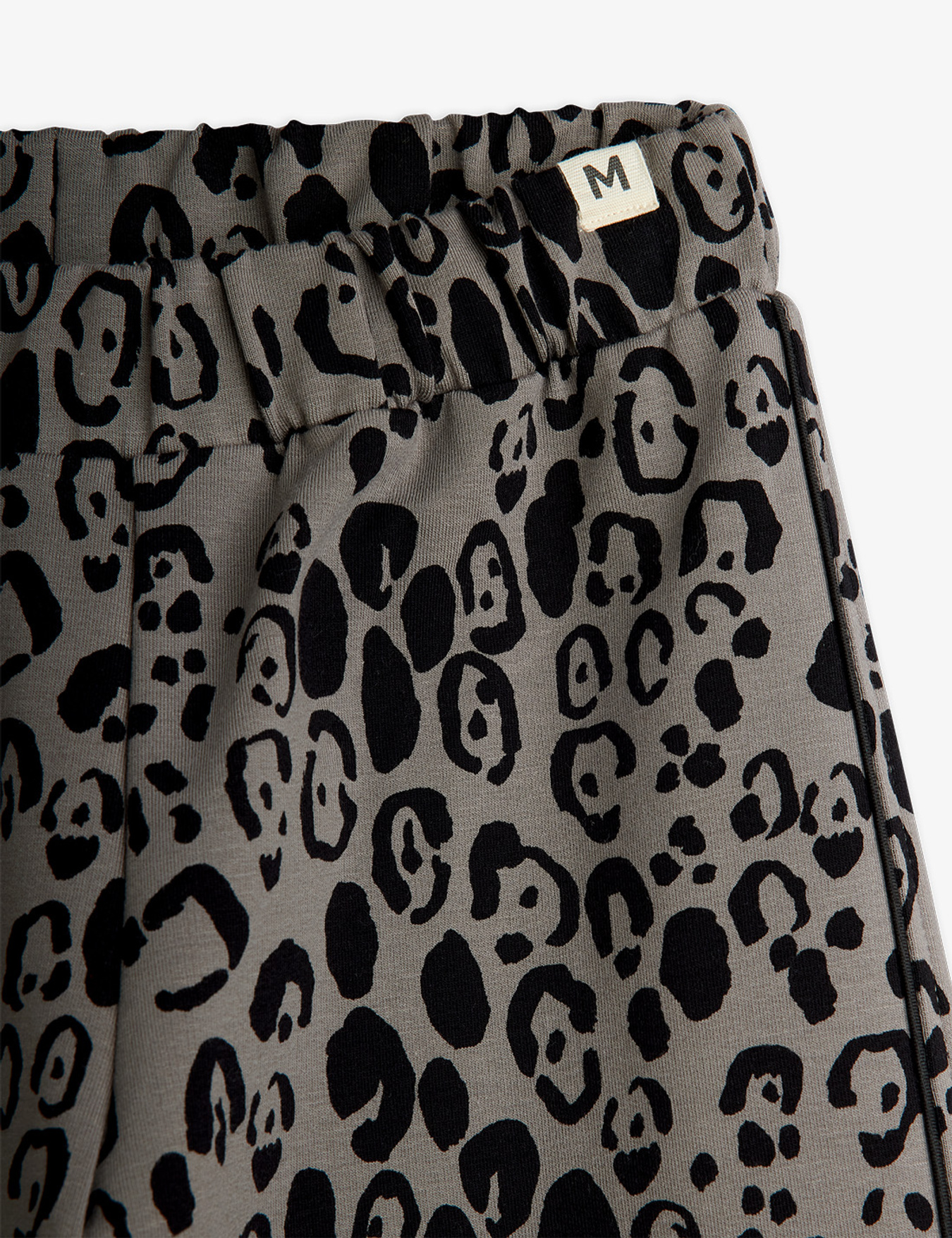 Leopard brushed jersey trousers Grey | Mini Rodini