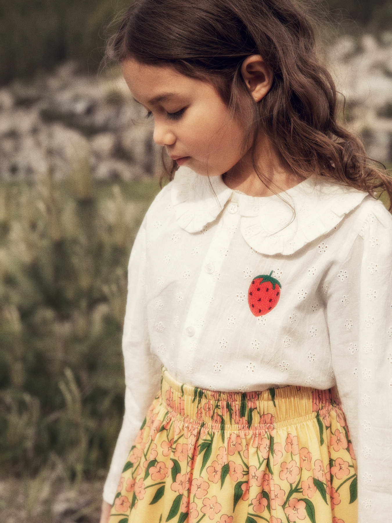 Alpine flowers skirt Yellow | Mini Rodini