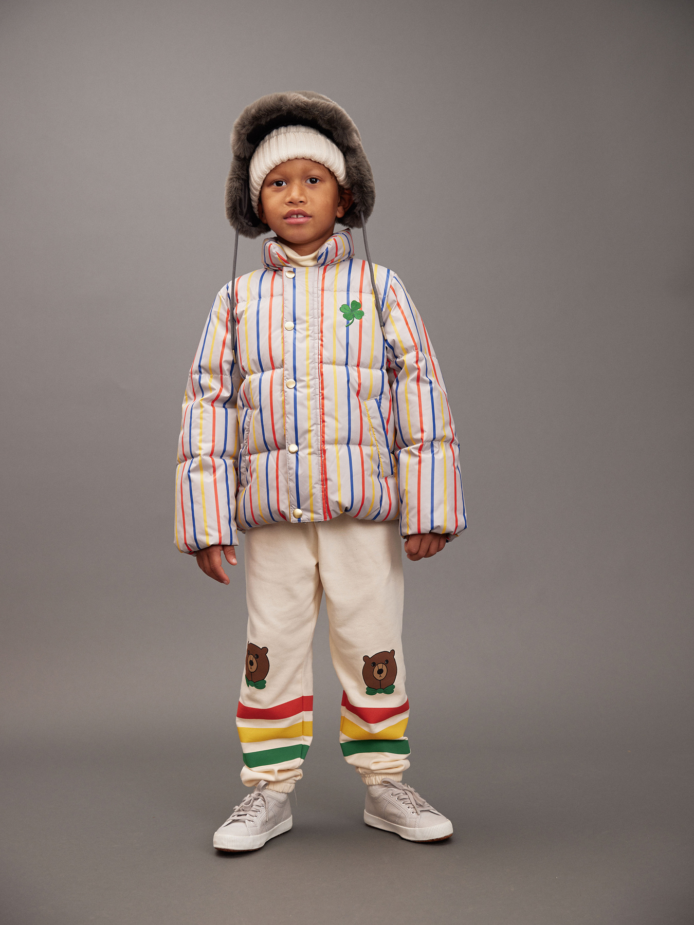 Bear stripe sweatpants Offwhite | Mini Rodini Bear stripe sweatpants Offwhite | Mini Rodini