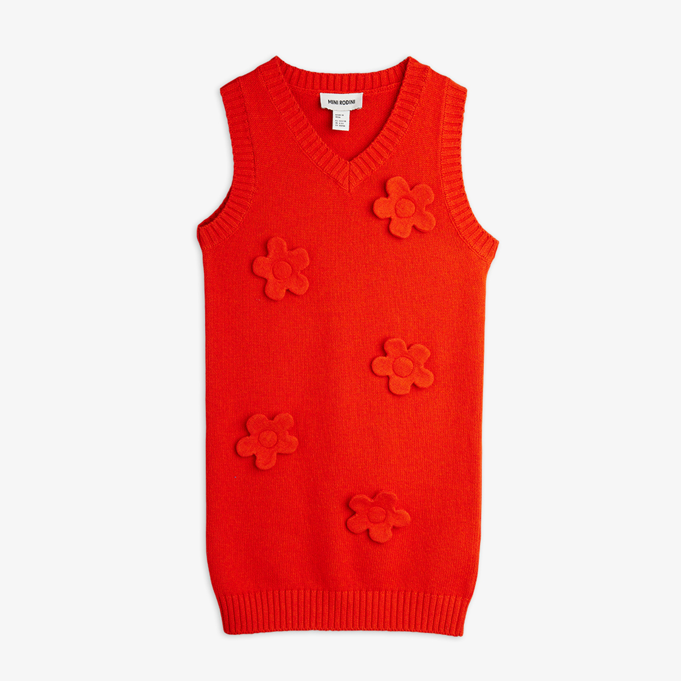 Knitted flower vest dress