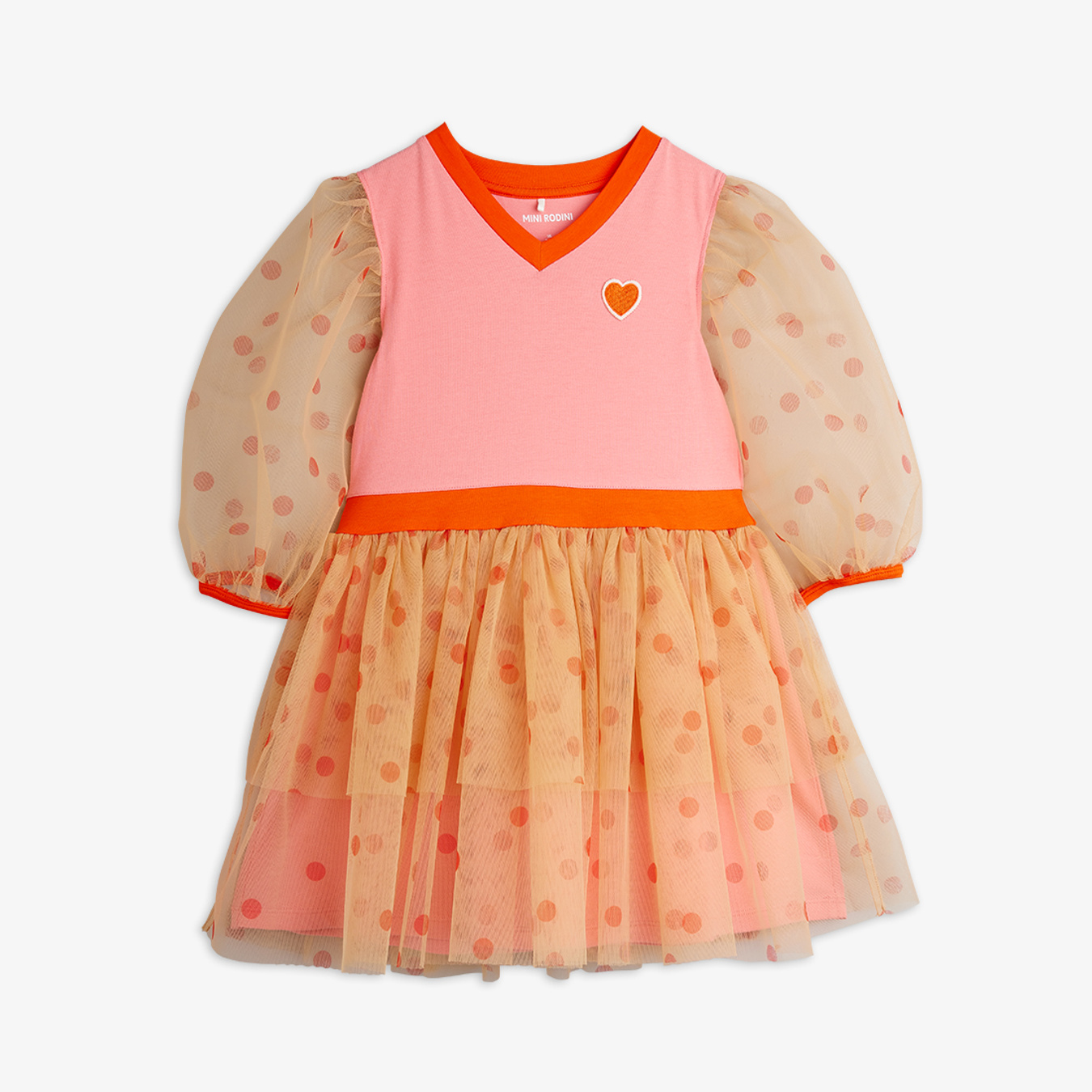 Dotted tulle dress Pink | Mini Rodini