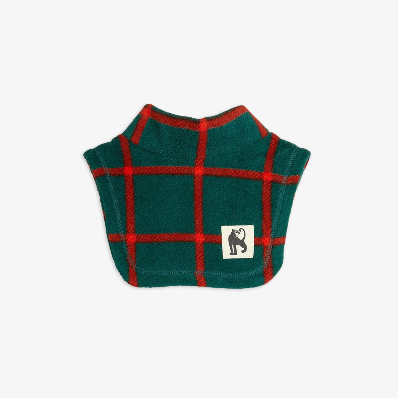 Plaid fleece turtleneck